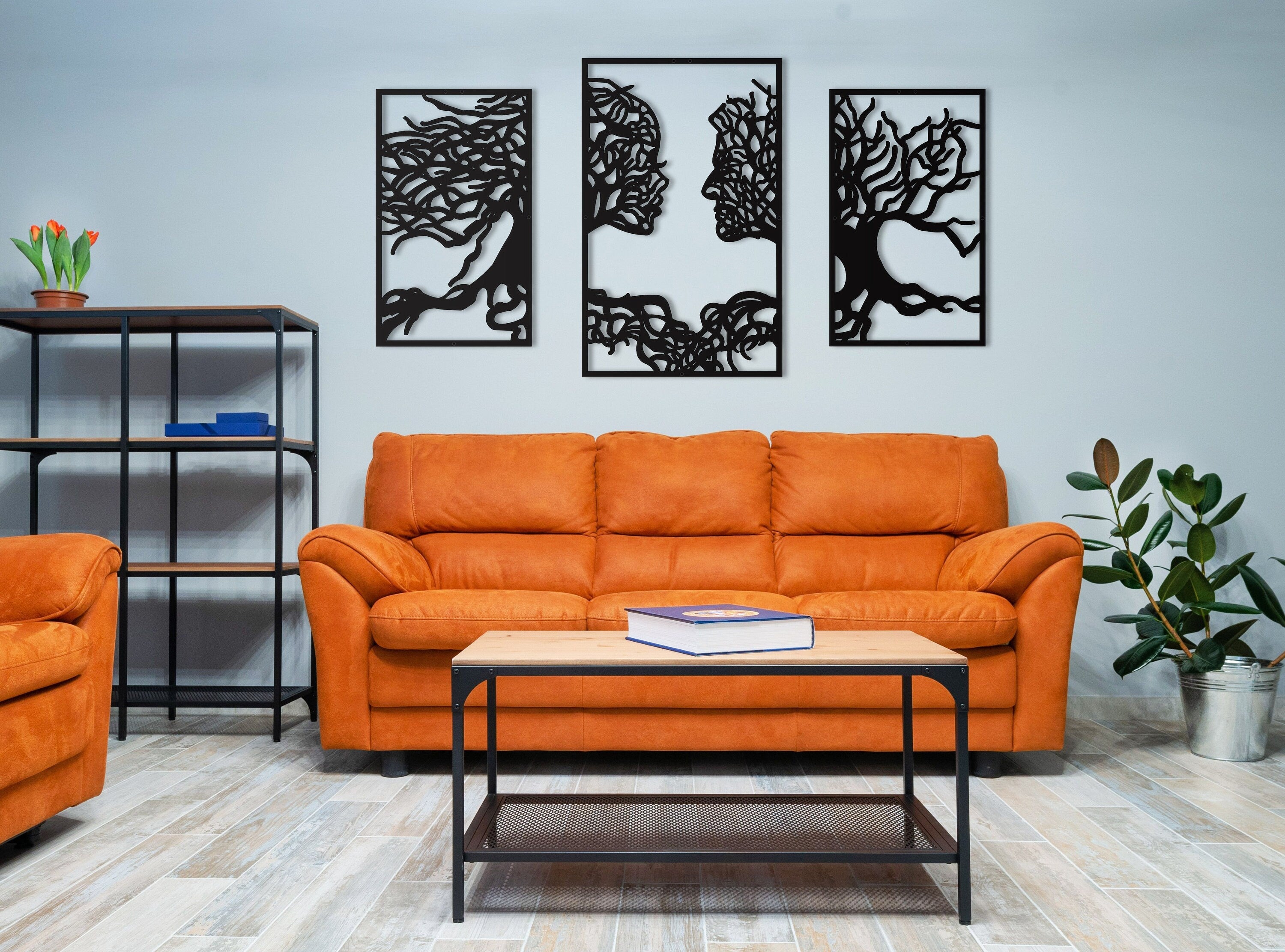 Large Wall Decor, Abstract Tree Decor, Metal Living Room Wall Decor, Oversized Room Wall Decor, Farmhouse Wall Hangings Decor, Modern Decor