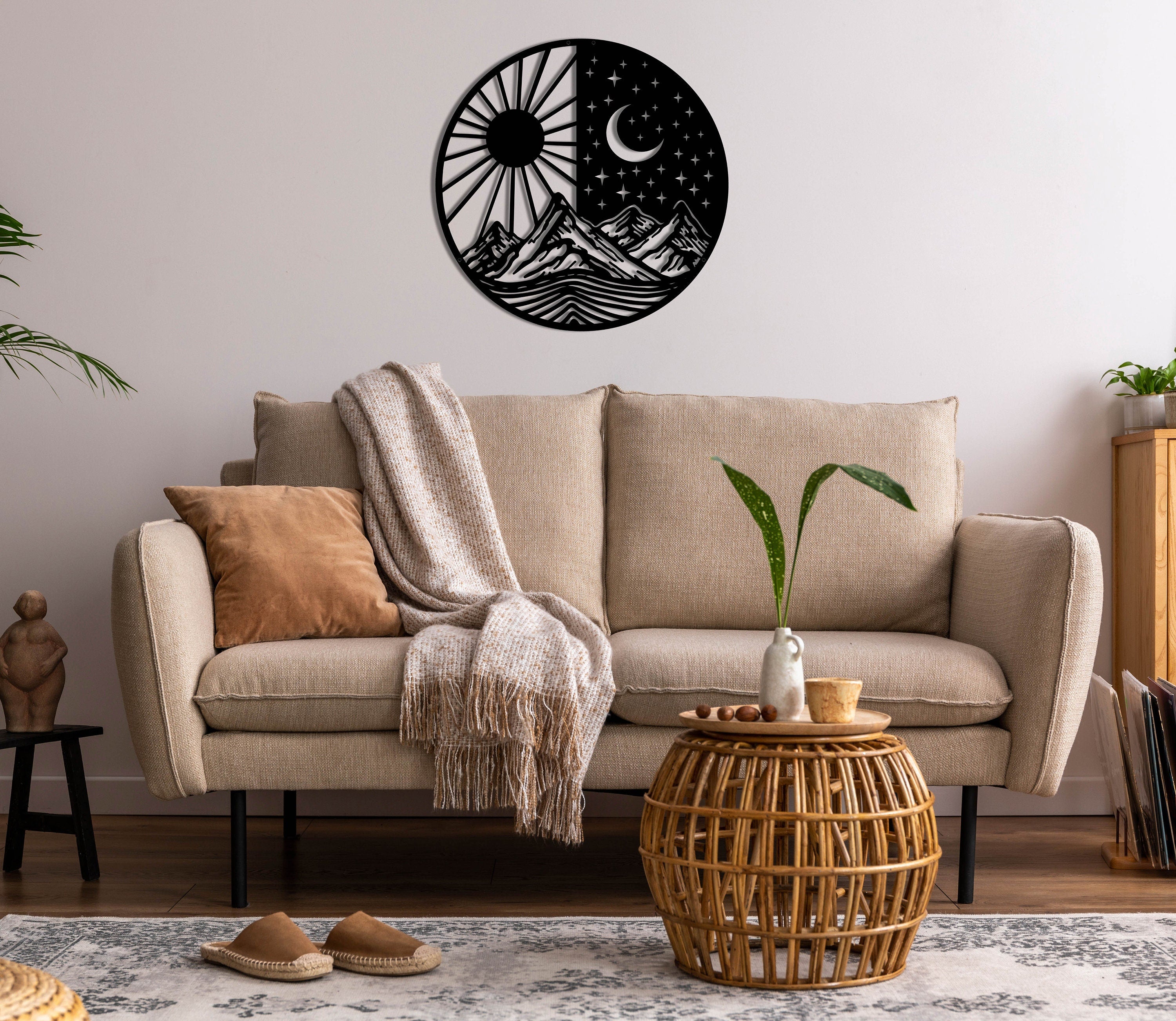 Moon Phase Waall Decor, Metal Wall Decor, Oversized Wall Decor, Farmho ...