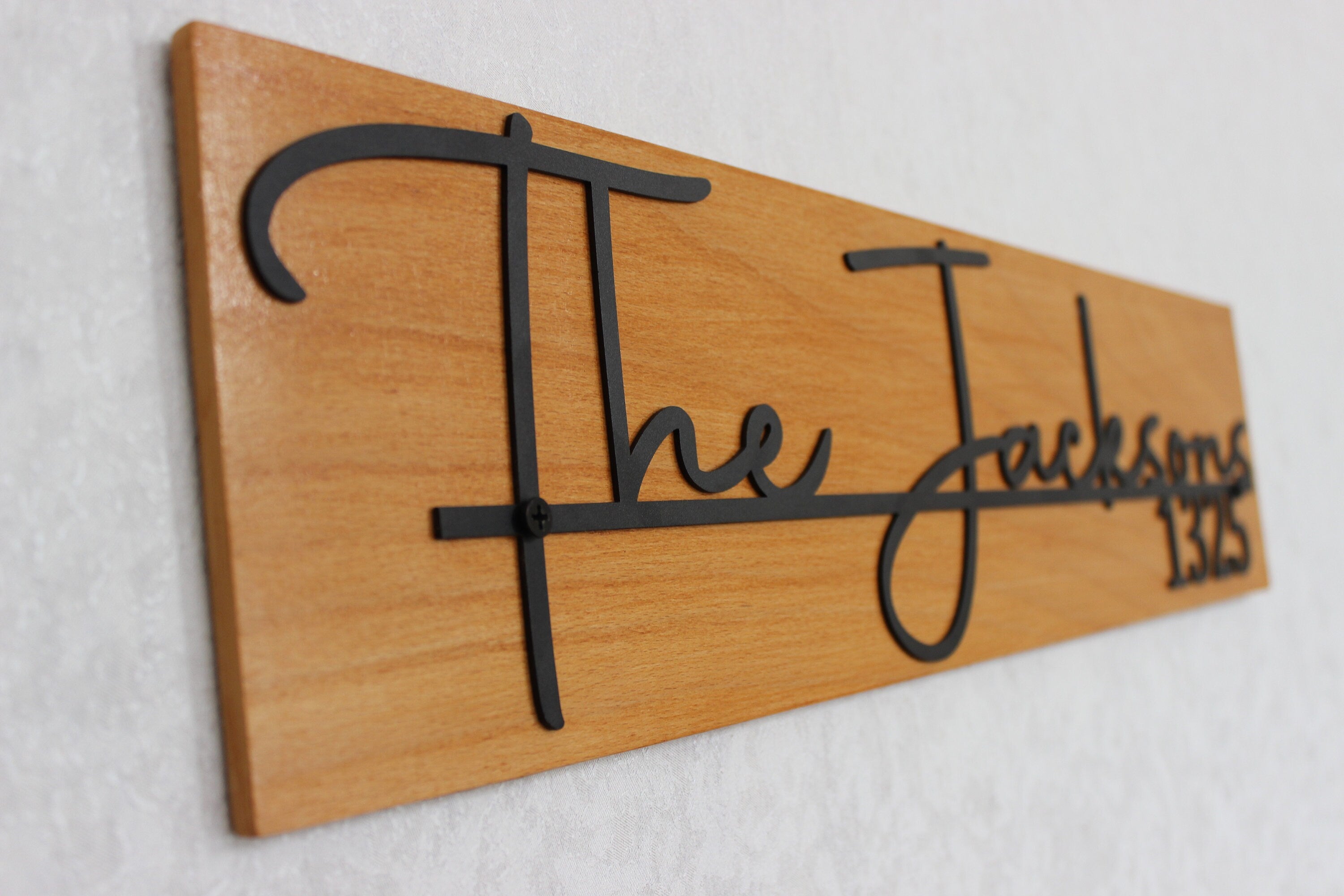 Wood Wall Decor, Metl Wall Decor, House Name Sign, Family Metal Sign, Last Name Metal Sign, Wedding Gift, Custom Wall Decor