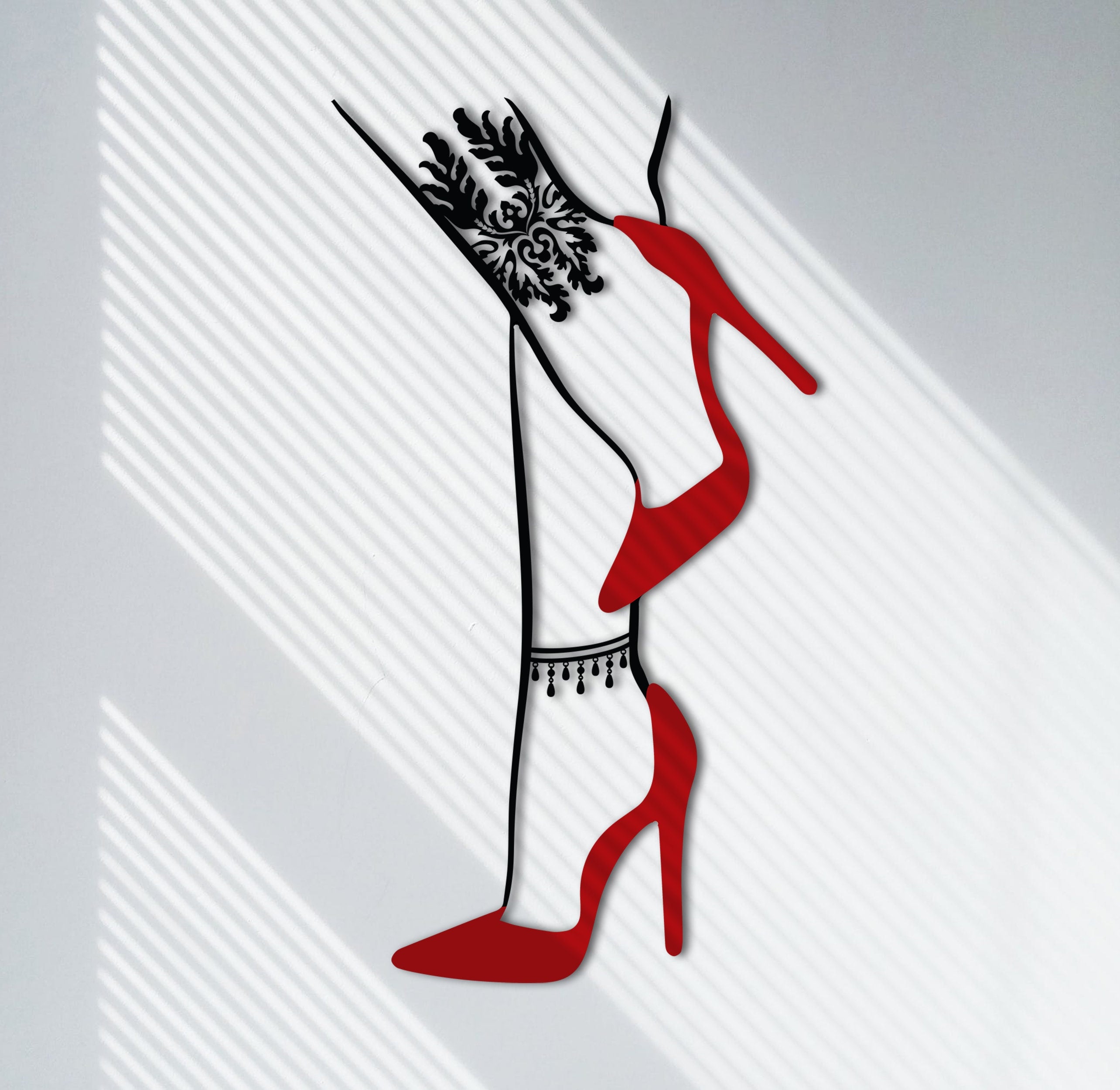 Shoes Wall Decor, Heeled Shoes Metal Wall Decor, Metal Sensual Art, Woman Wall Art, Wall Hangin Decor, Louboutin Heel, Bedroom Decor