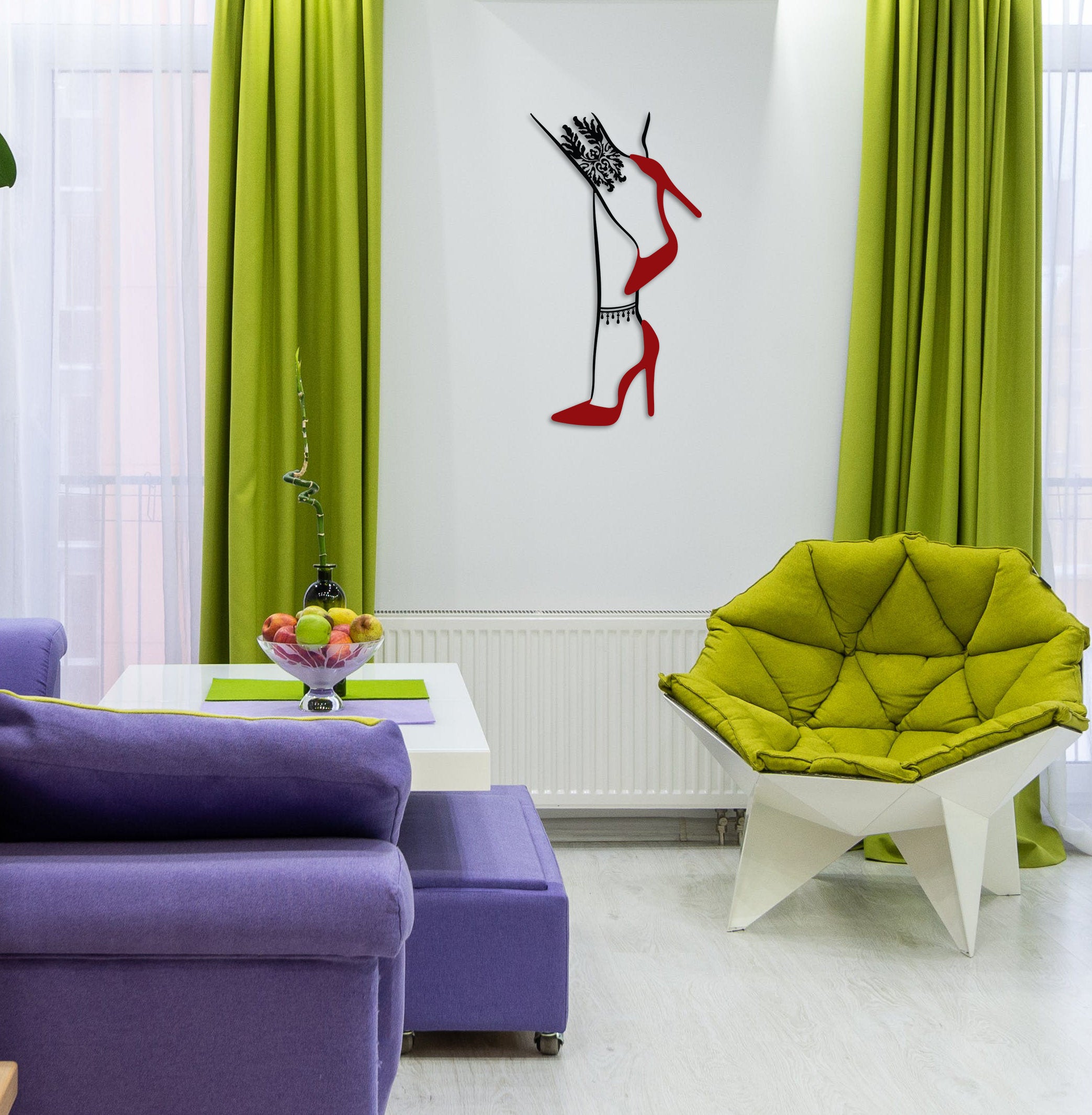 Shoes Wall Decor, Heeled Shoes Metal Wall Decor, Metal Sensual Art, Woman Wall Art, Wall Hangin Decor, Louboutin Heel, Bedroom Decor