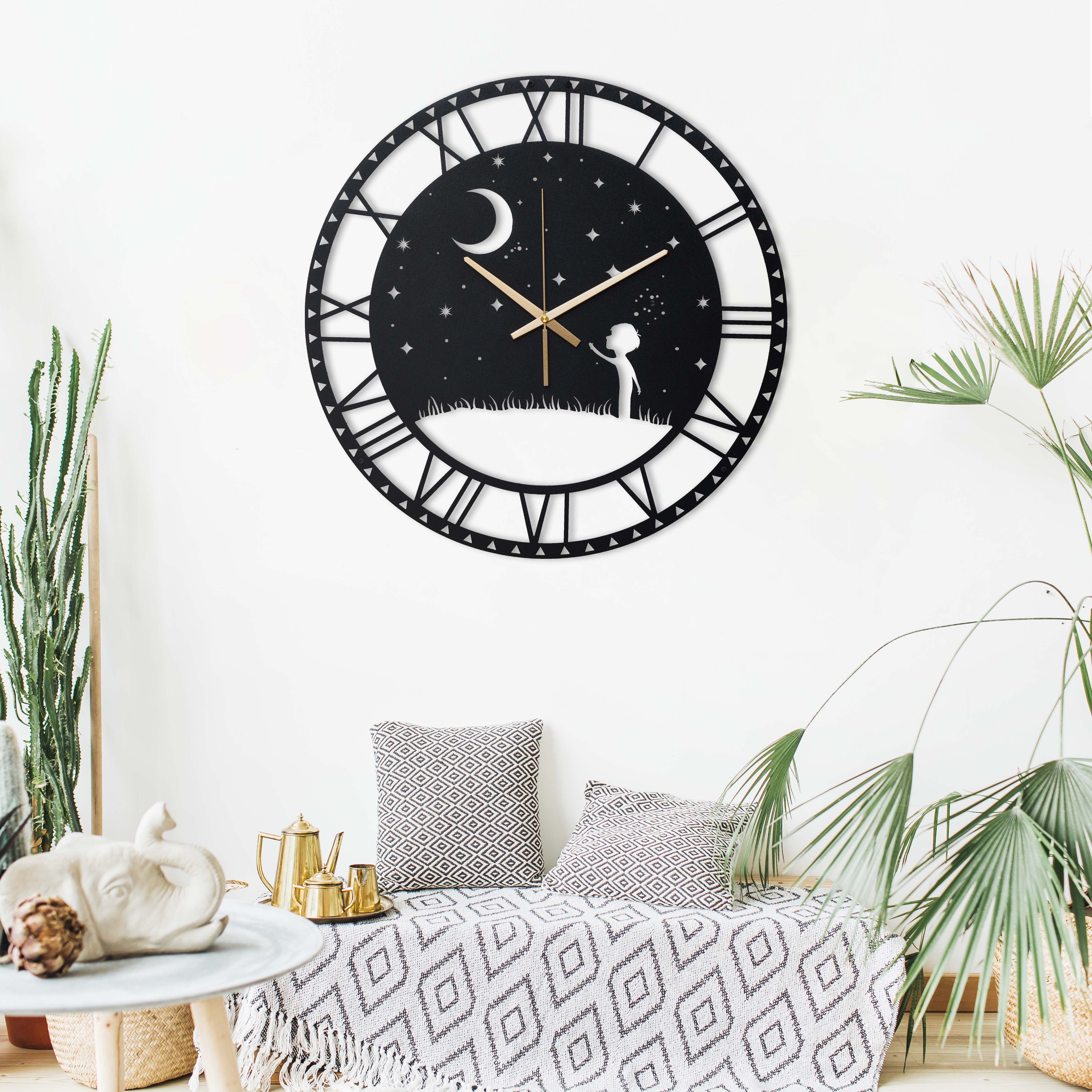 Little Prince Wall Clock With Roman Numbers