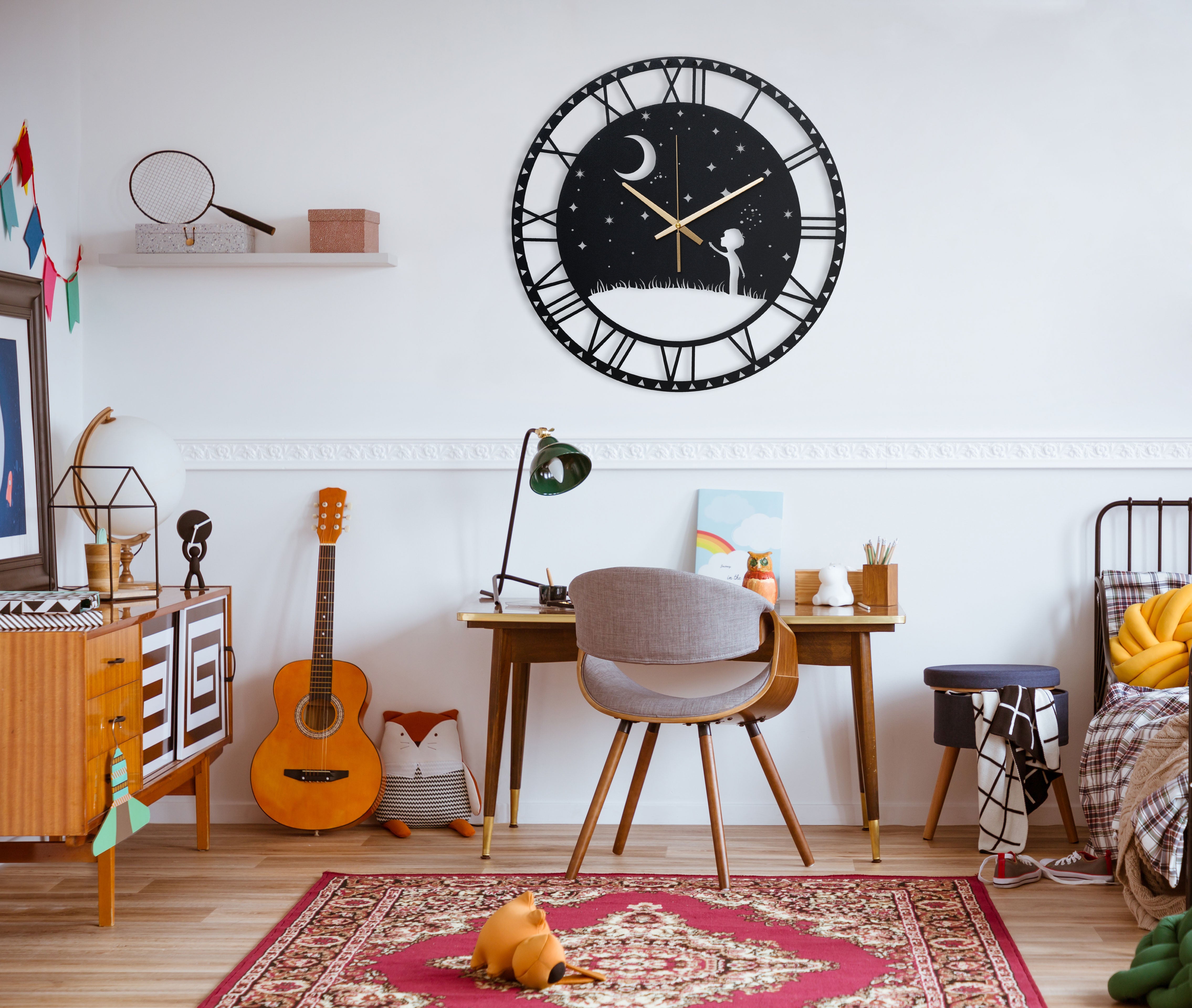 Little Prince Wall Clock With Roman Numbers