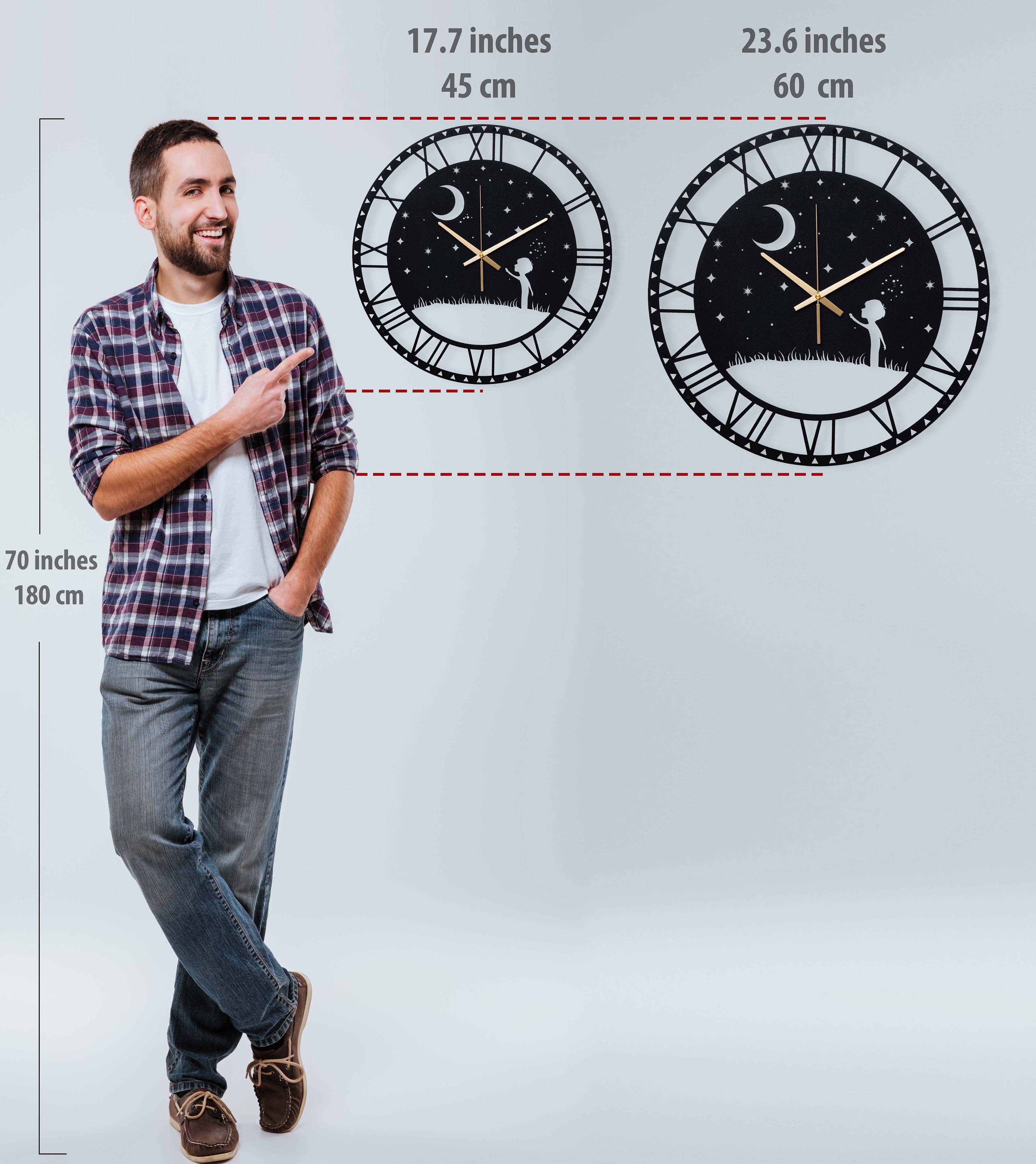 Little Prince Wall Clock With Roman Numbers