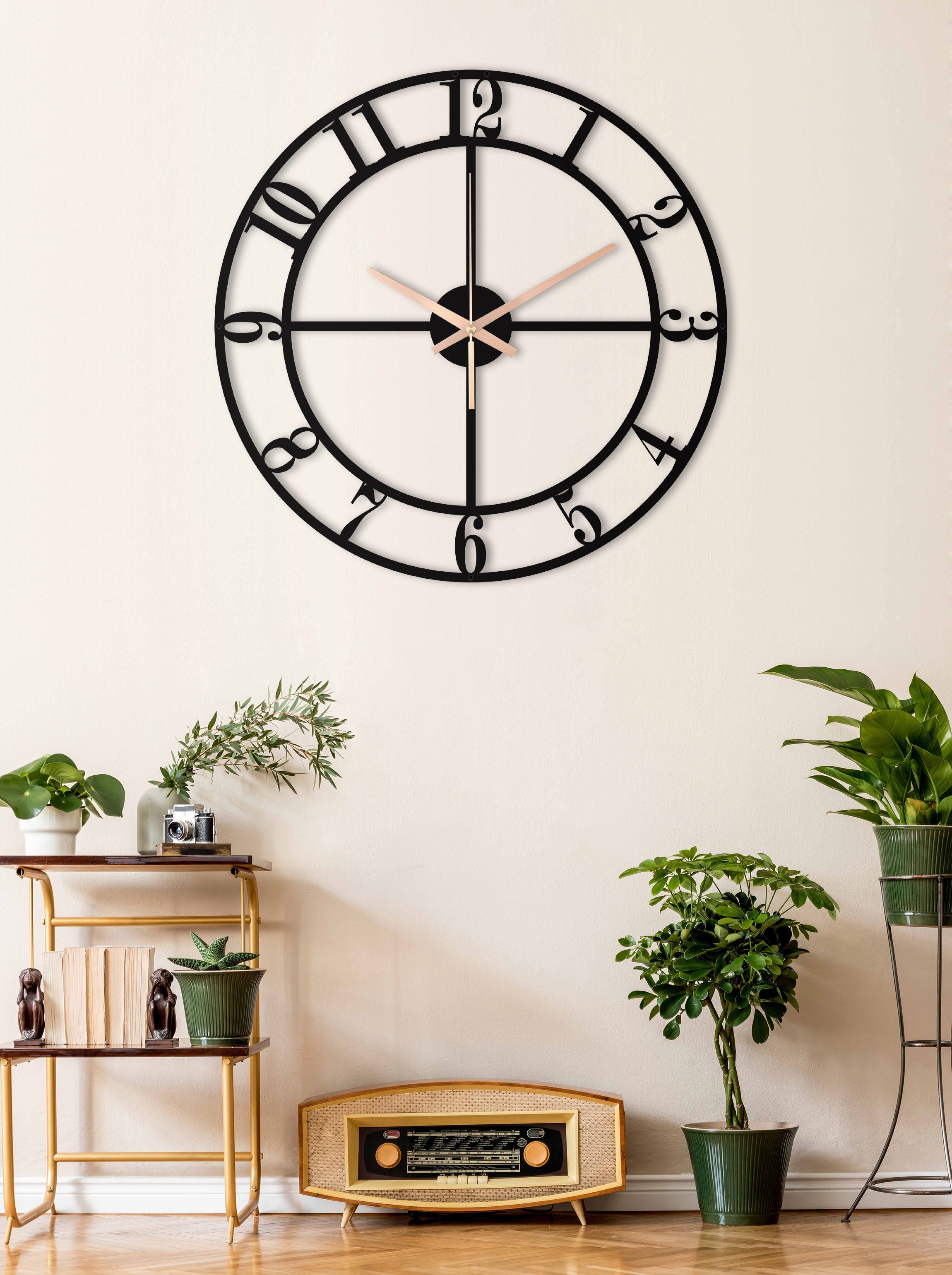 Oversized Aesthetic Metal Wall Clock