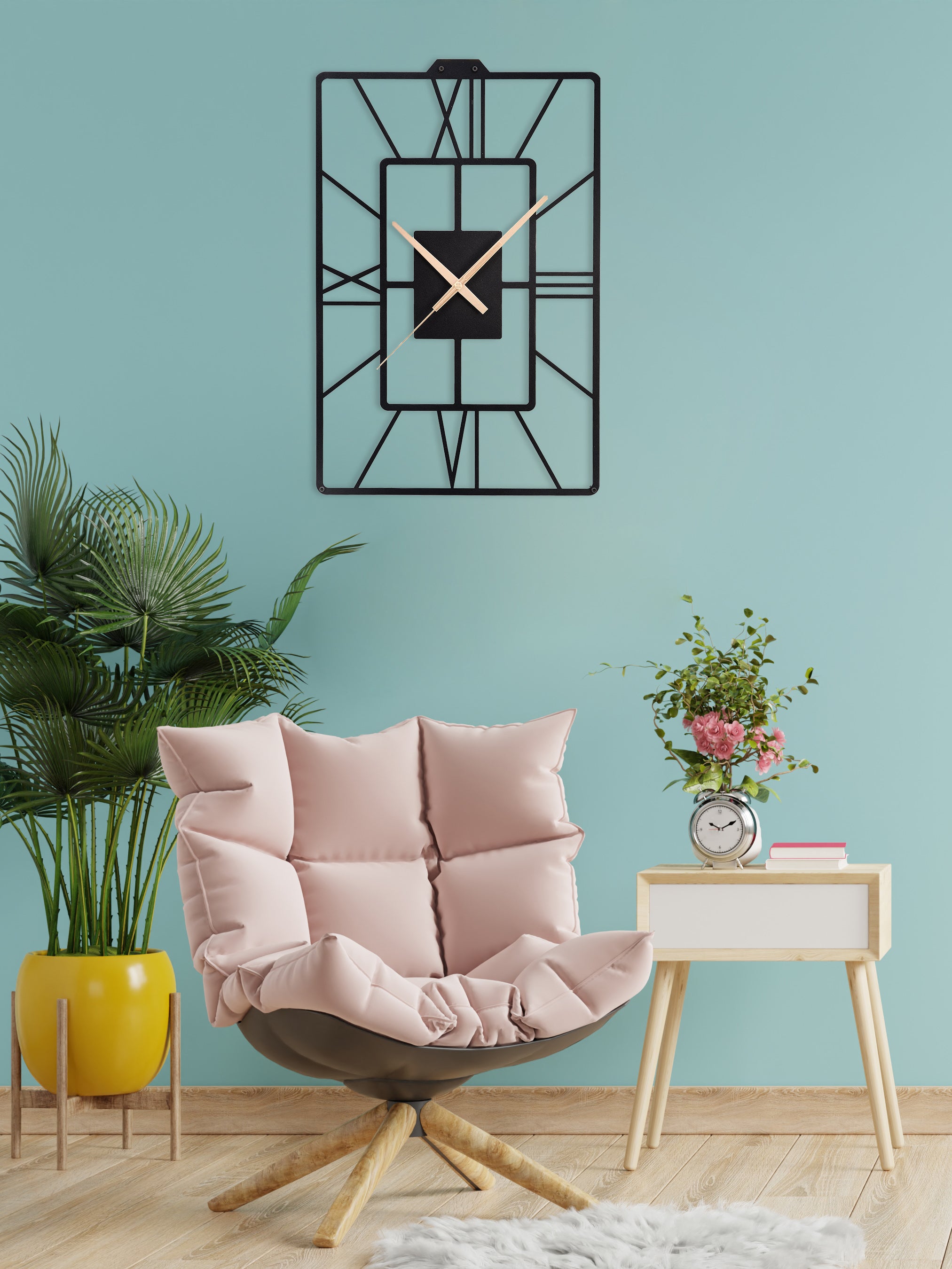Metal Modern Rectangle Clock
