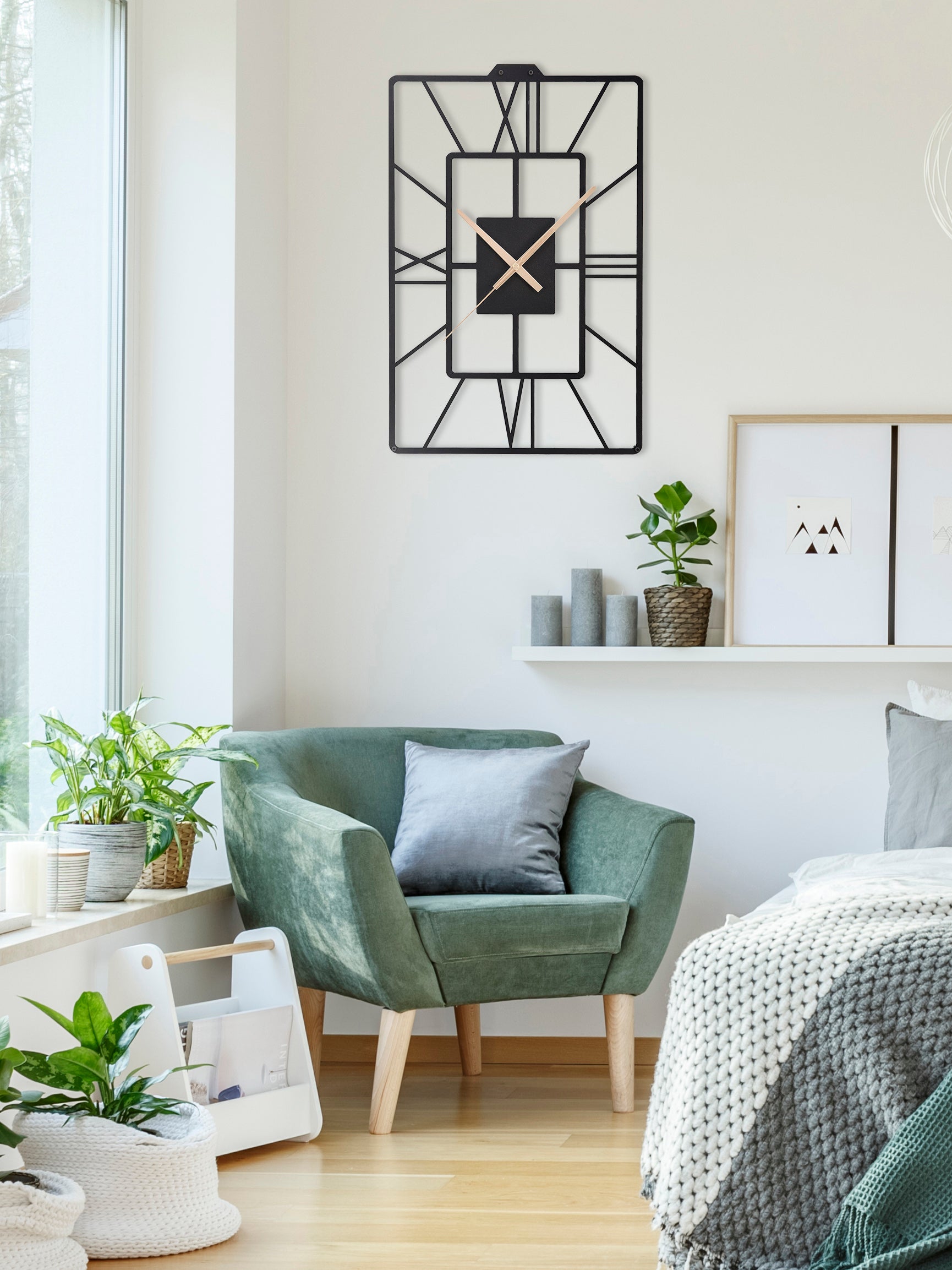 Metal Modern Rectangle Clock