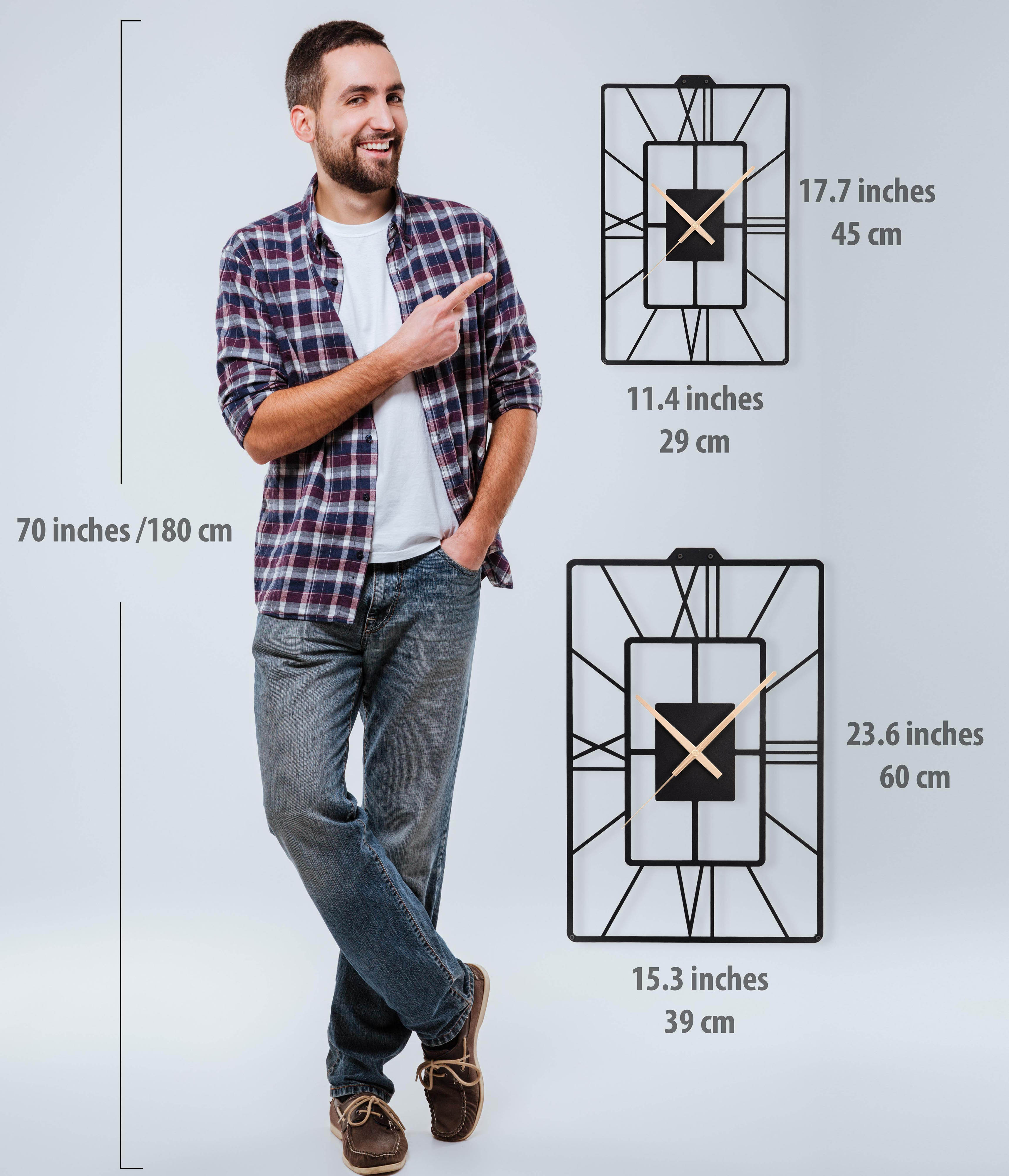 Metal Modern Rectangle Clock