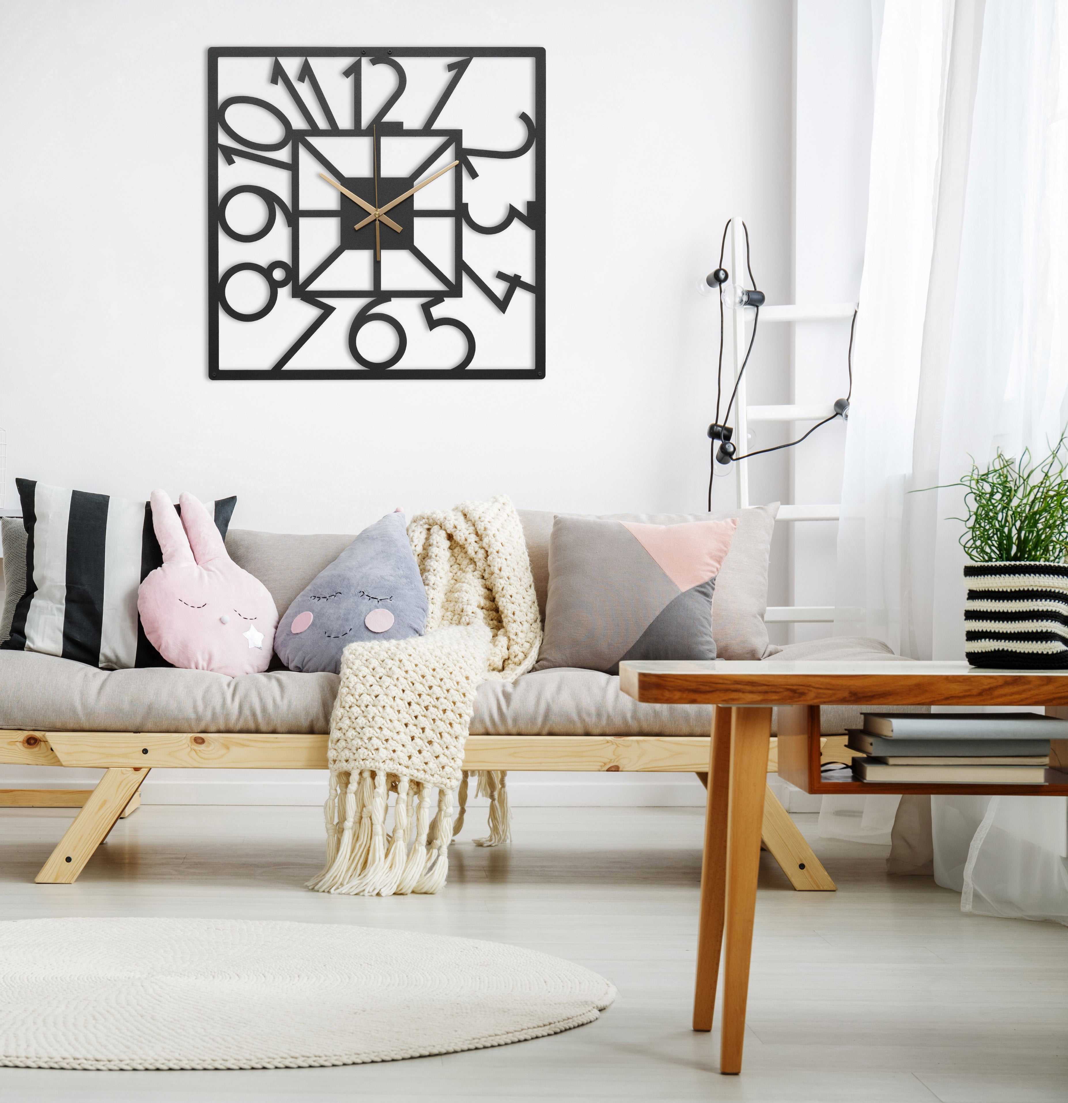 Square Wall Clock With Numbers