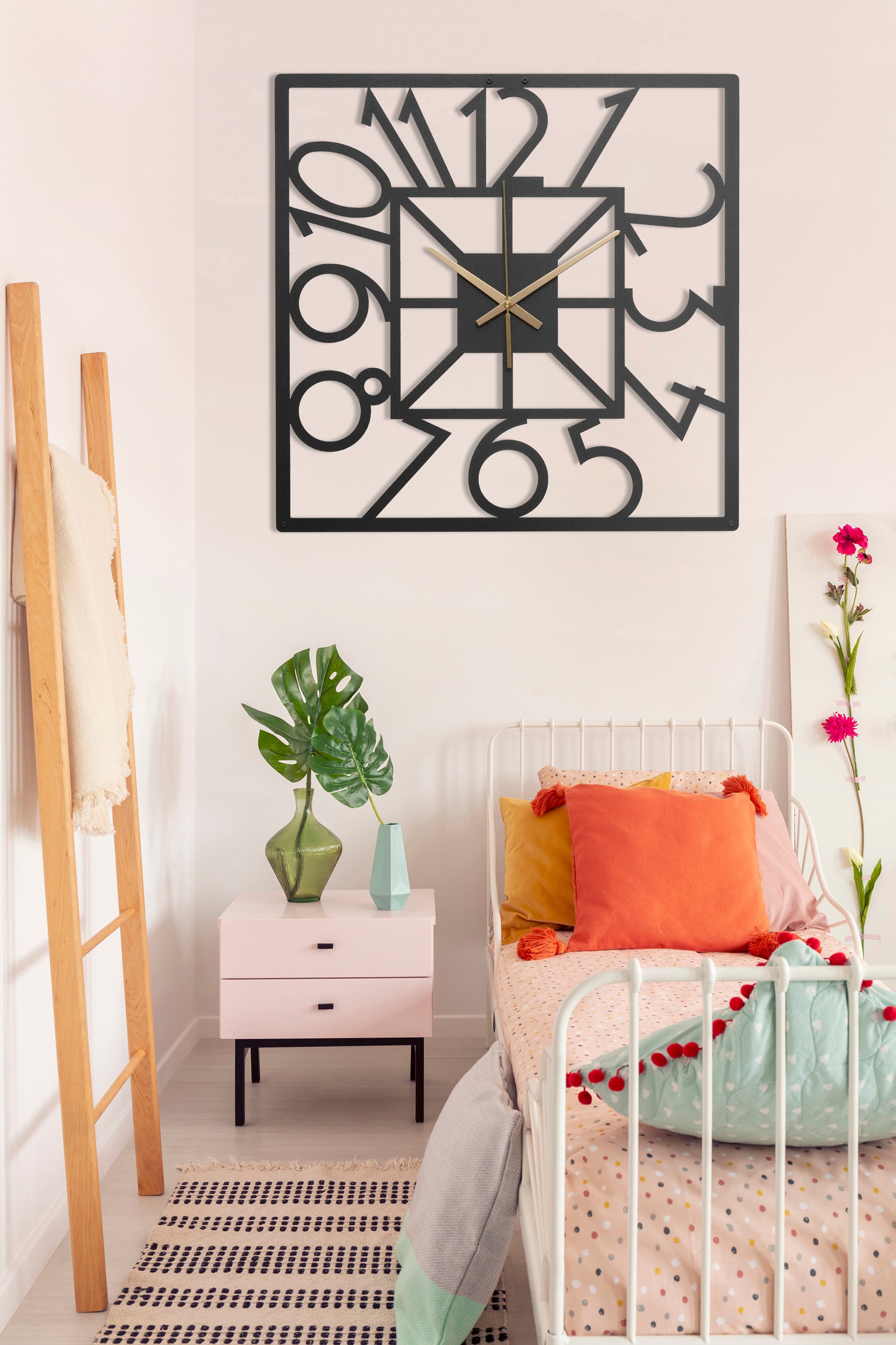 Square Wall Clock With Numbers