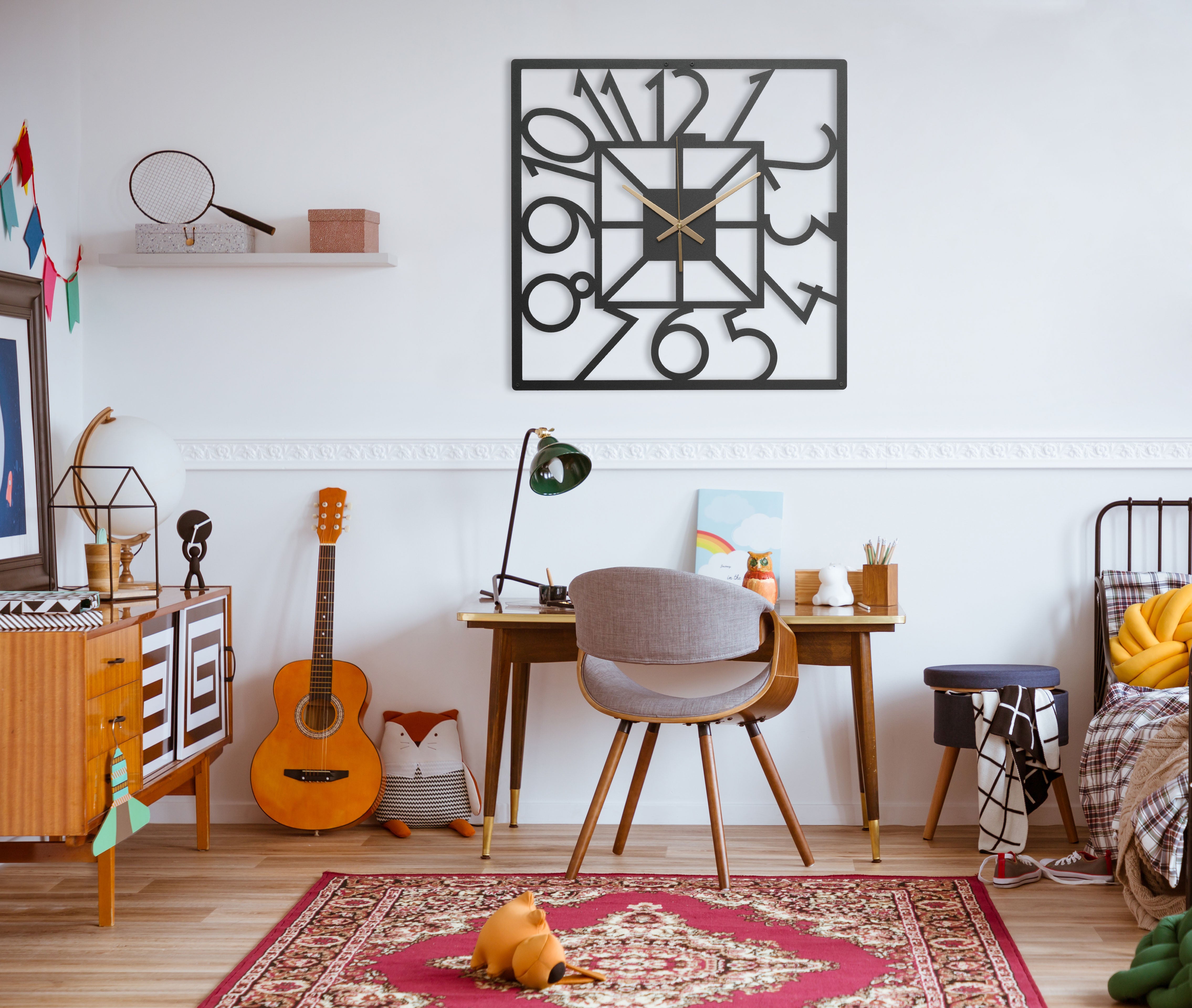 Square Wall Clock With Numbers