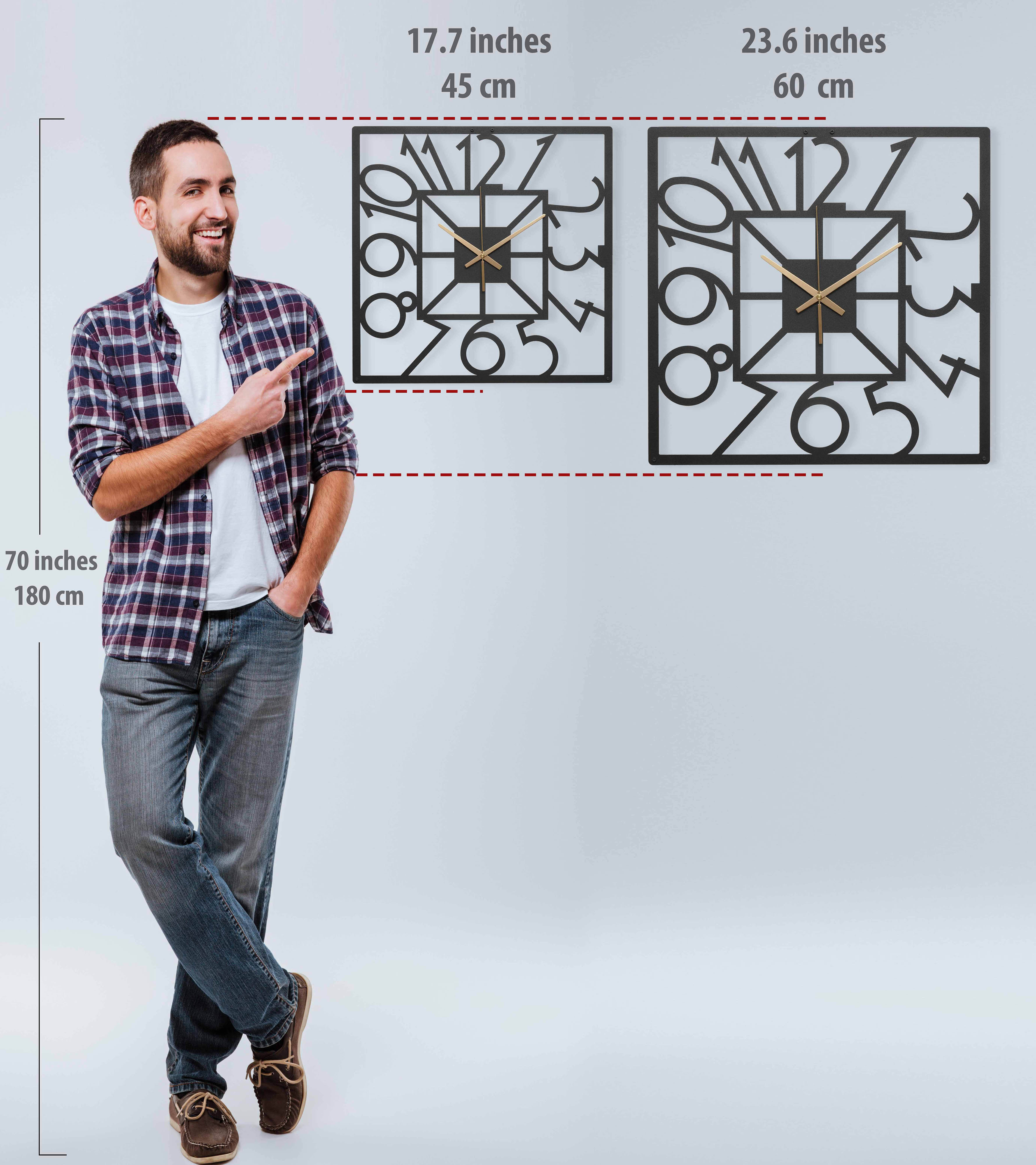 Square Wall Clock With Numbers