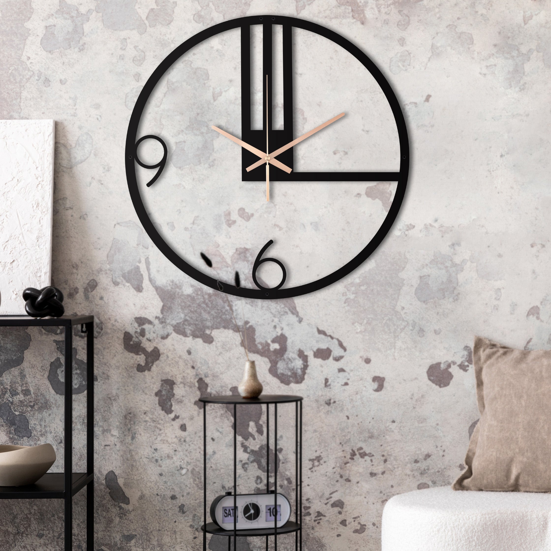 Modern Black Silent Large Wall Clock Art