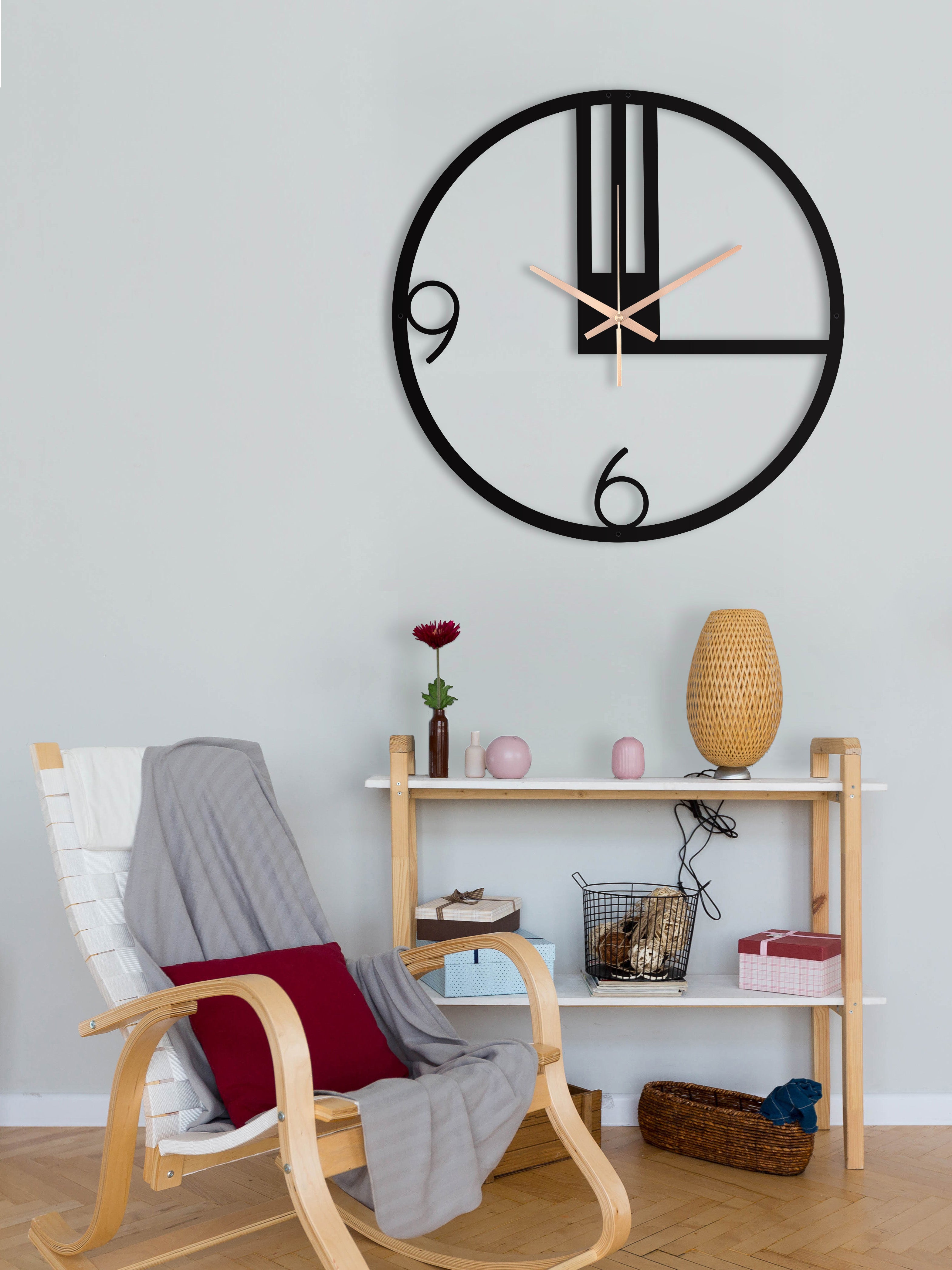 Modern Black Silent Large Wall Clock Art