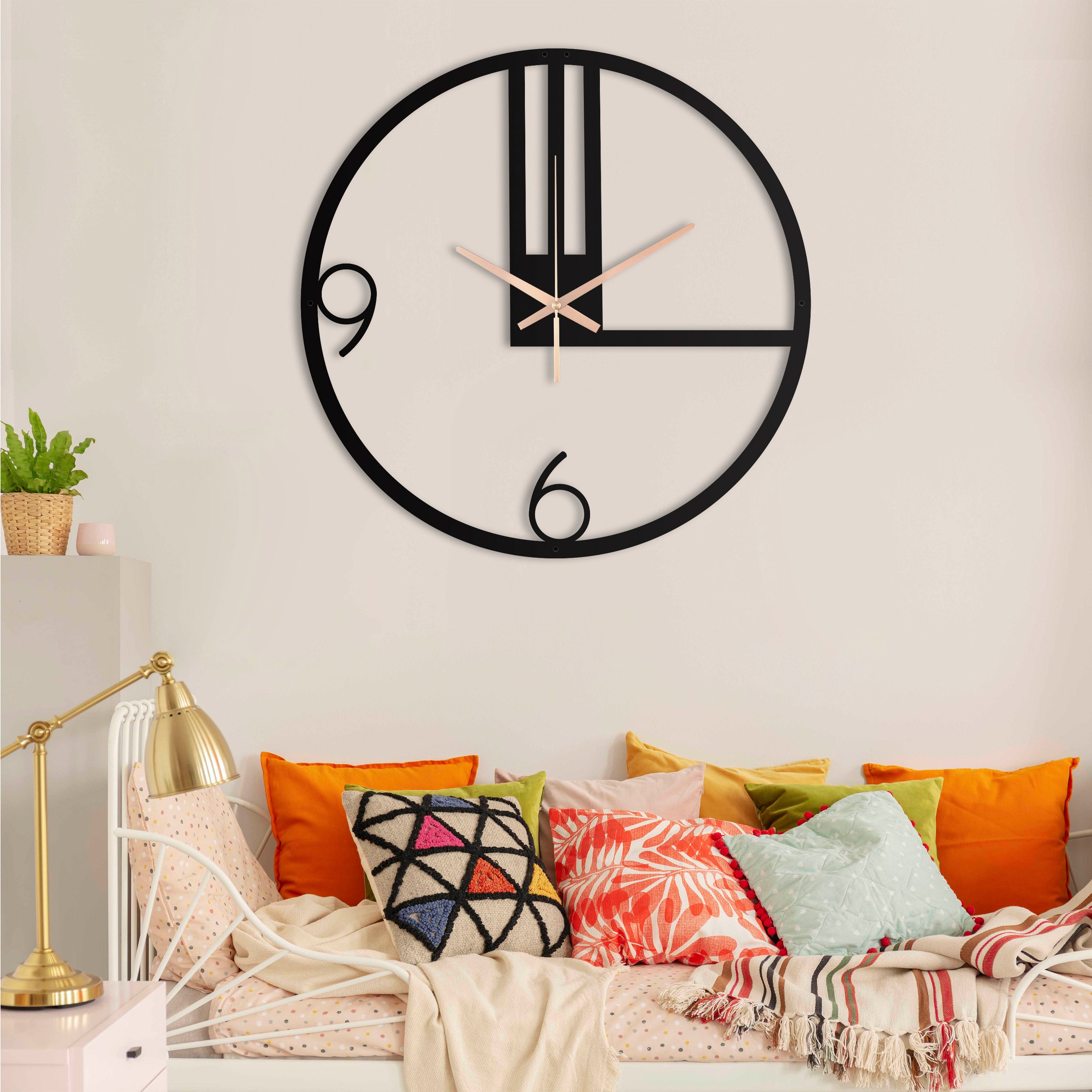 Modern Black Silent Large Wall Clock Art