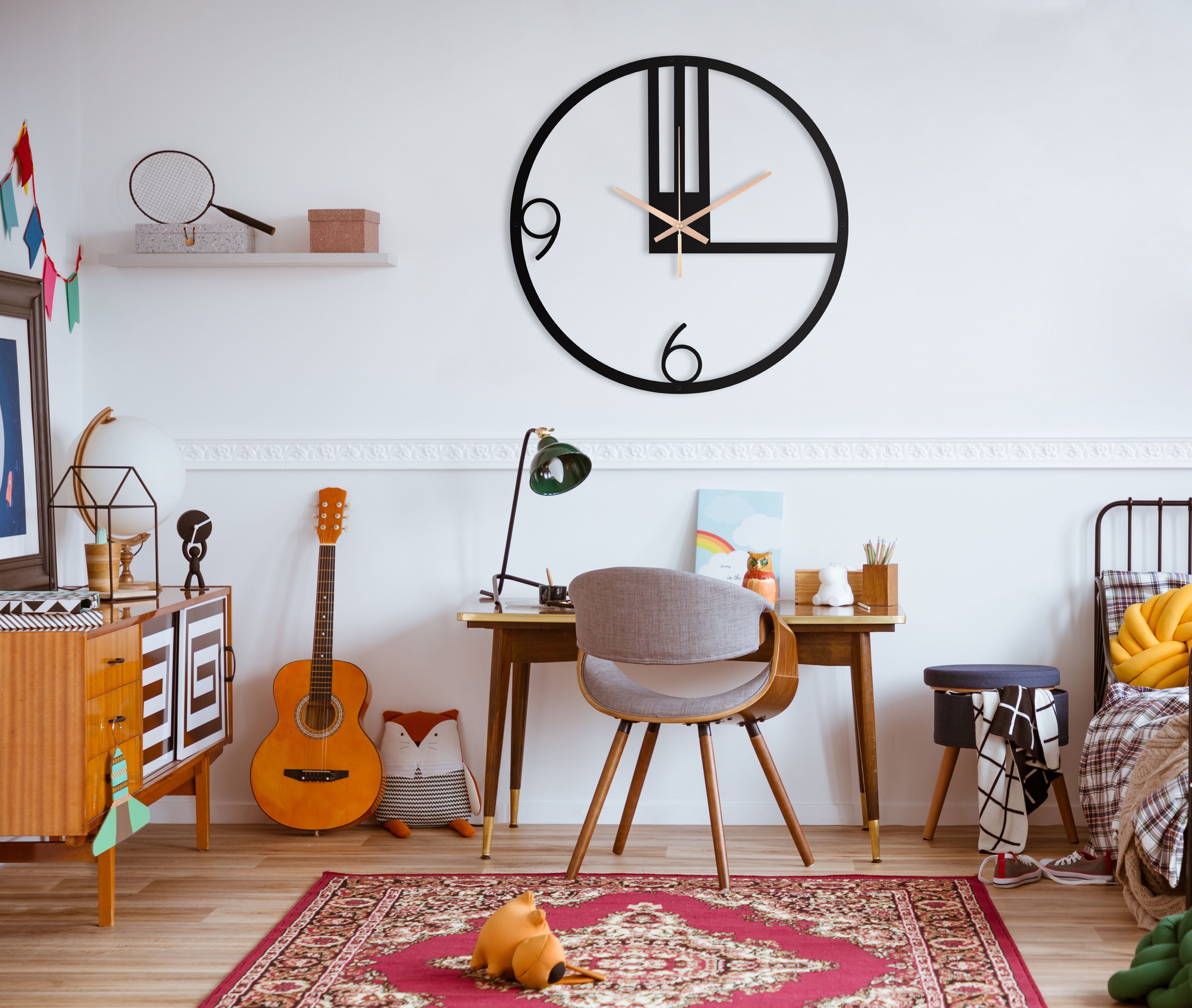Modern Black Silent Large Wall Clock Art