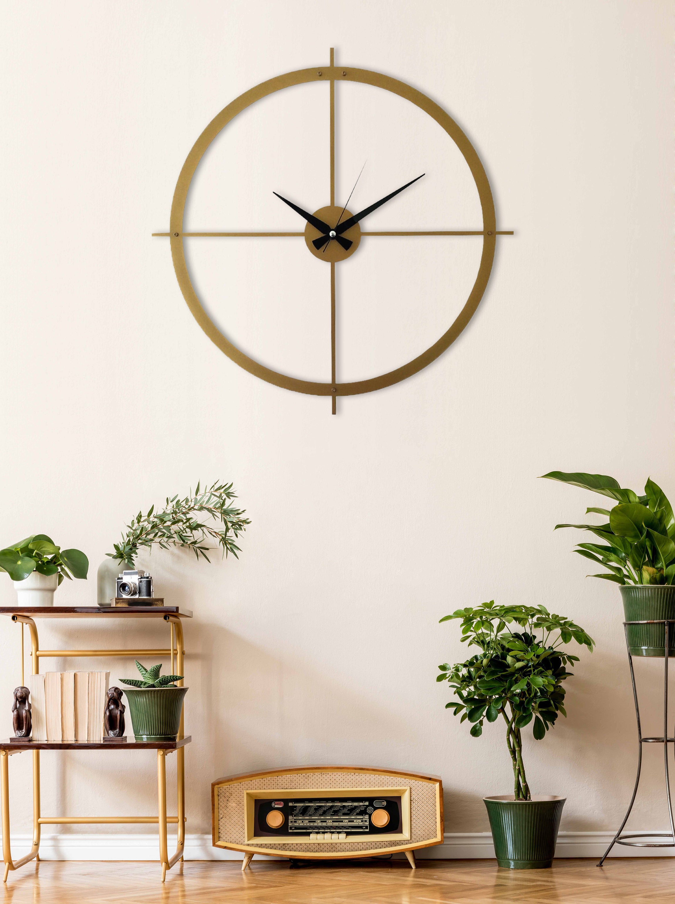Gold Silent Large Wall Clock