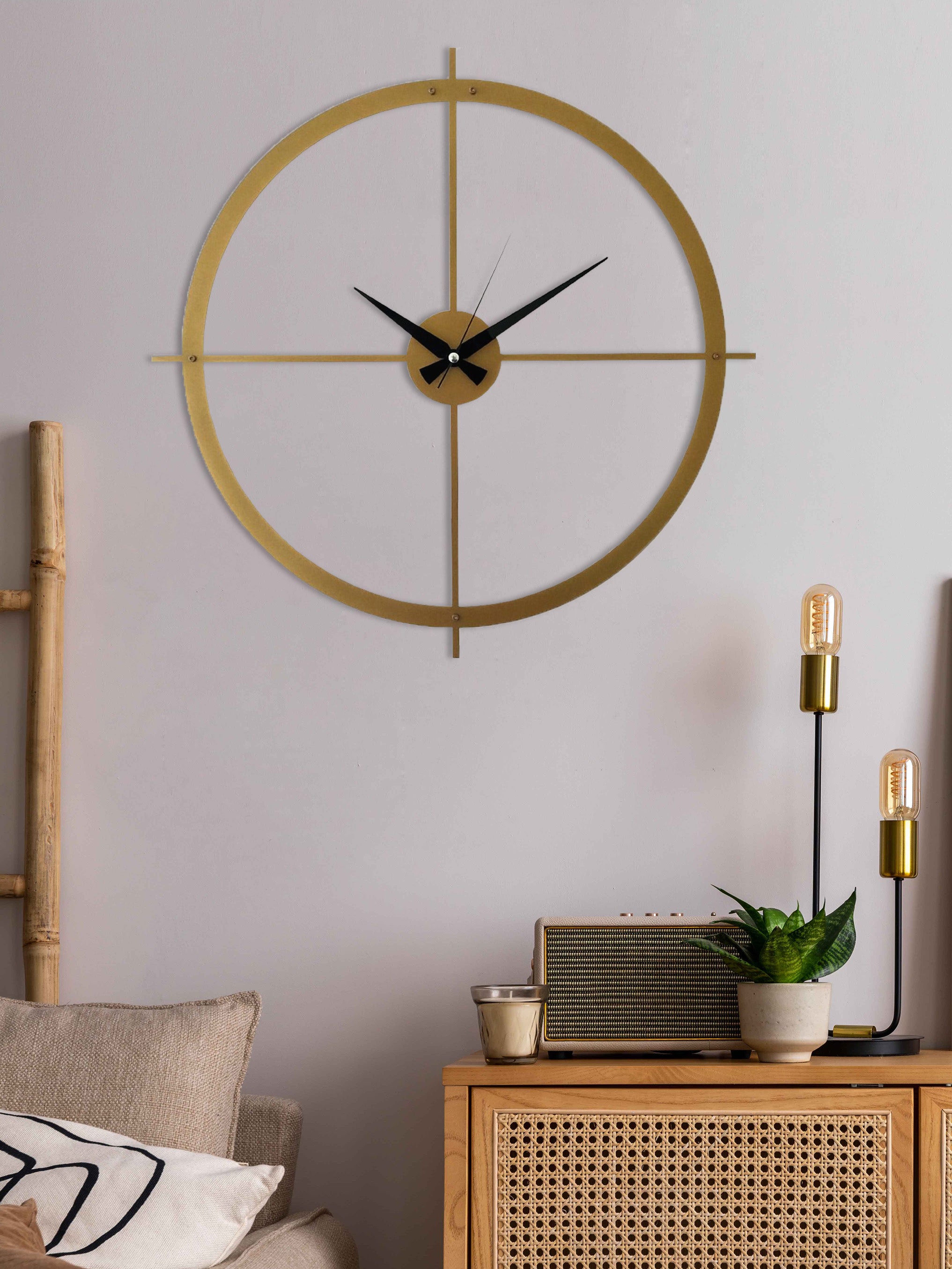 Gold Silent Large Wall Clock