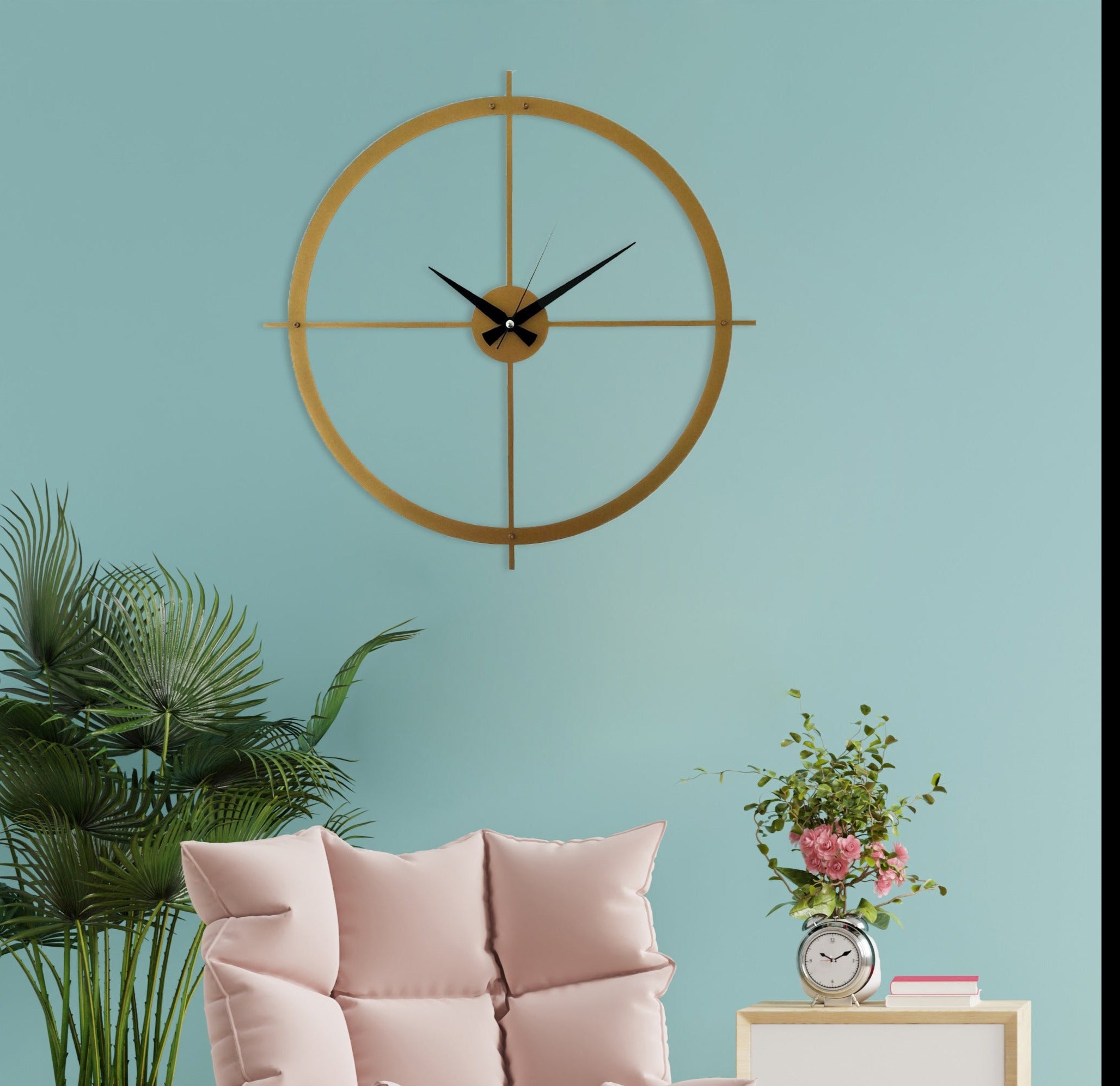 Gold Silent Large Wall Clock