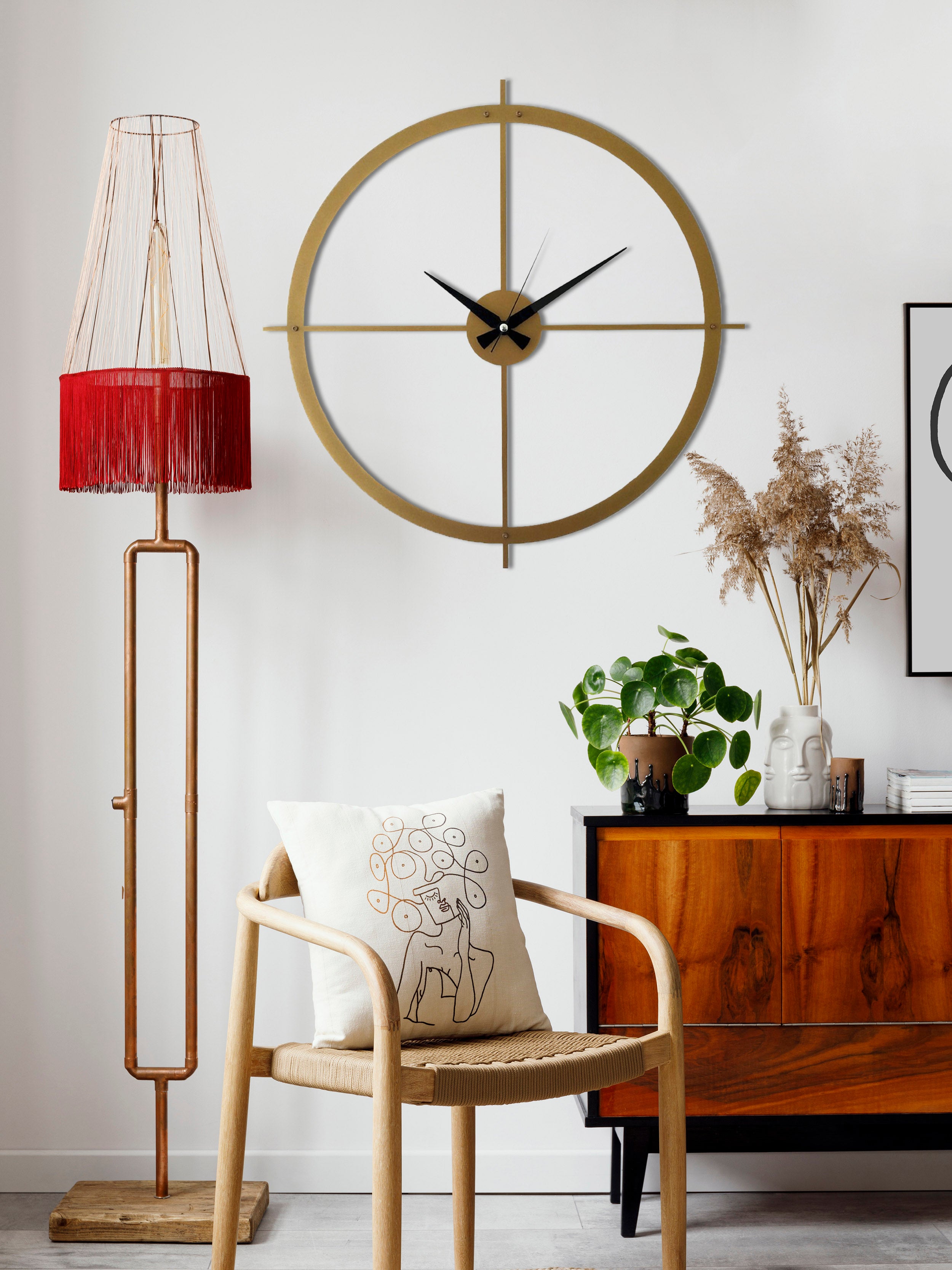 Gold Silent Large Wall Clock