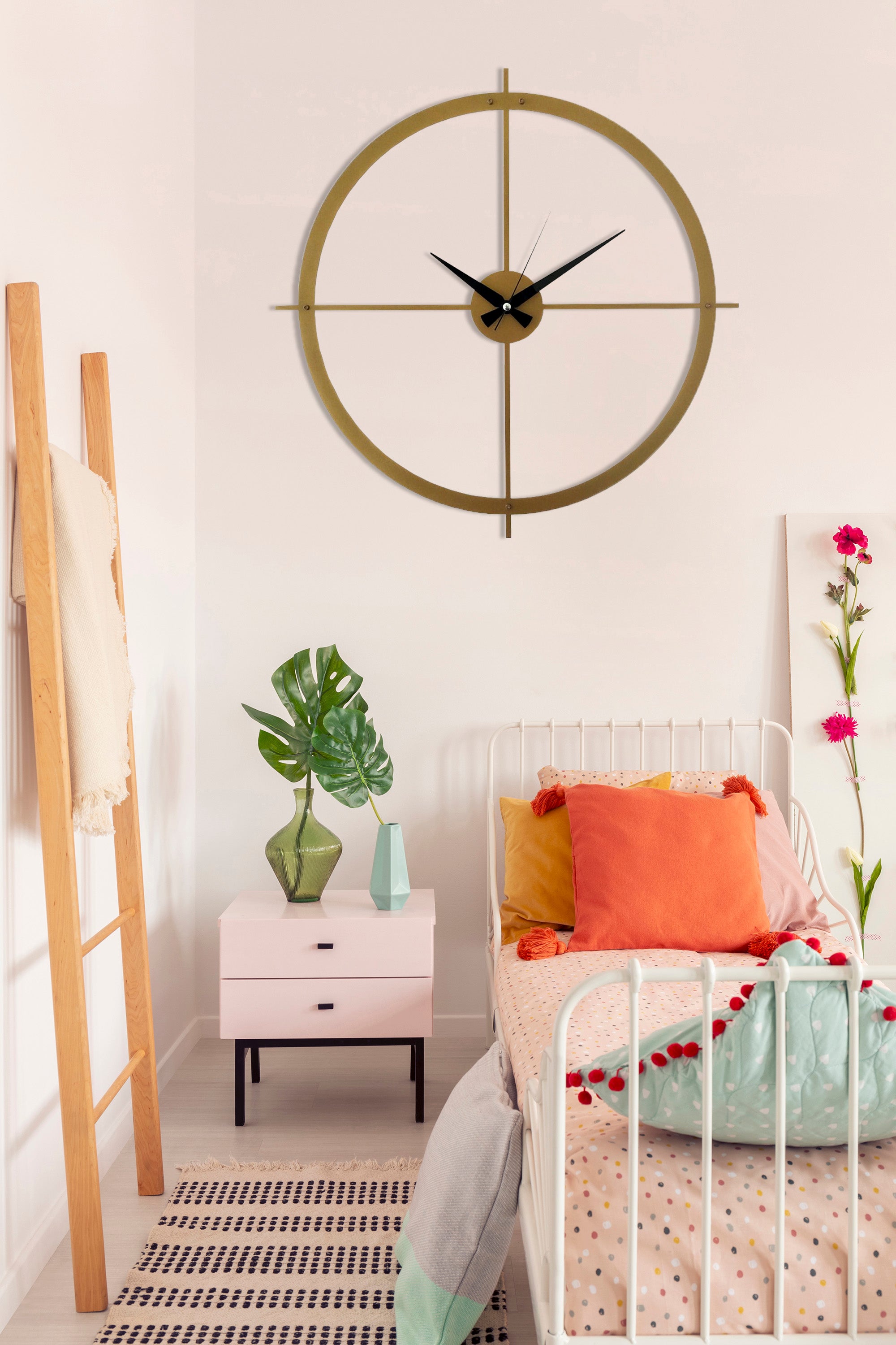Gold Silent Large Wall Clock