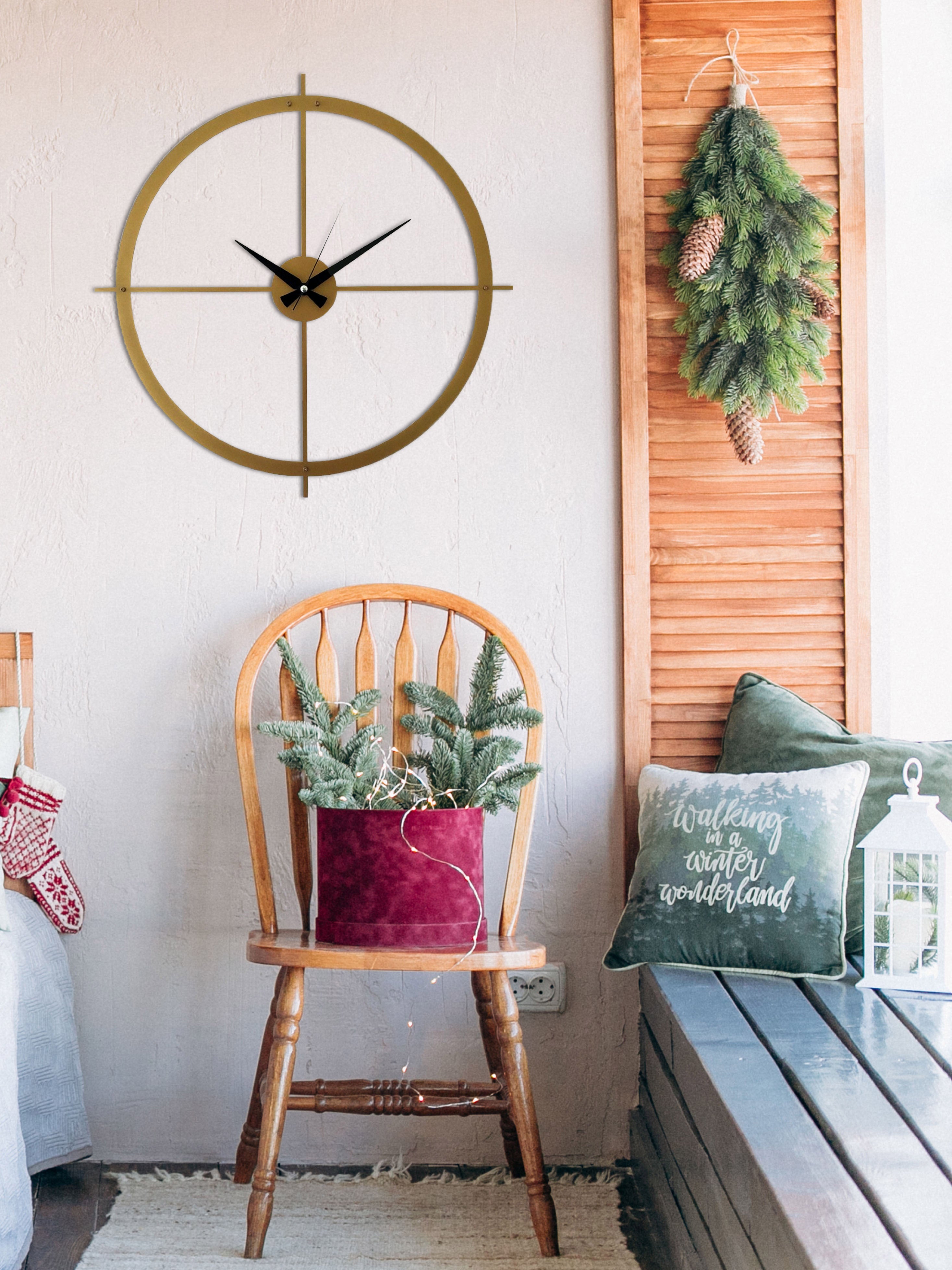 Gold Silent Large Wall Clock