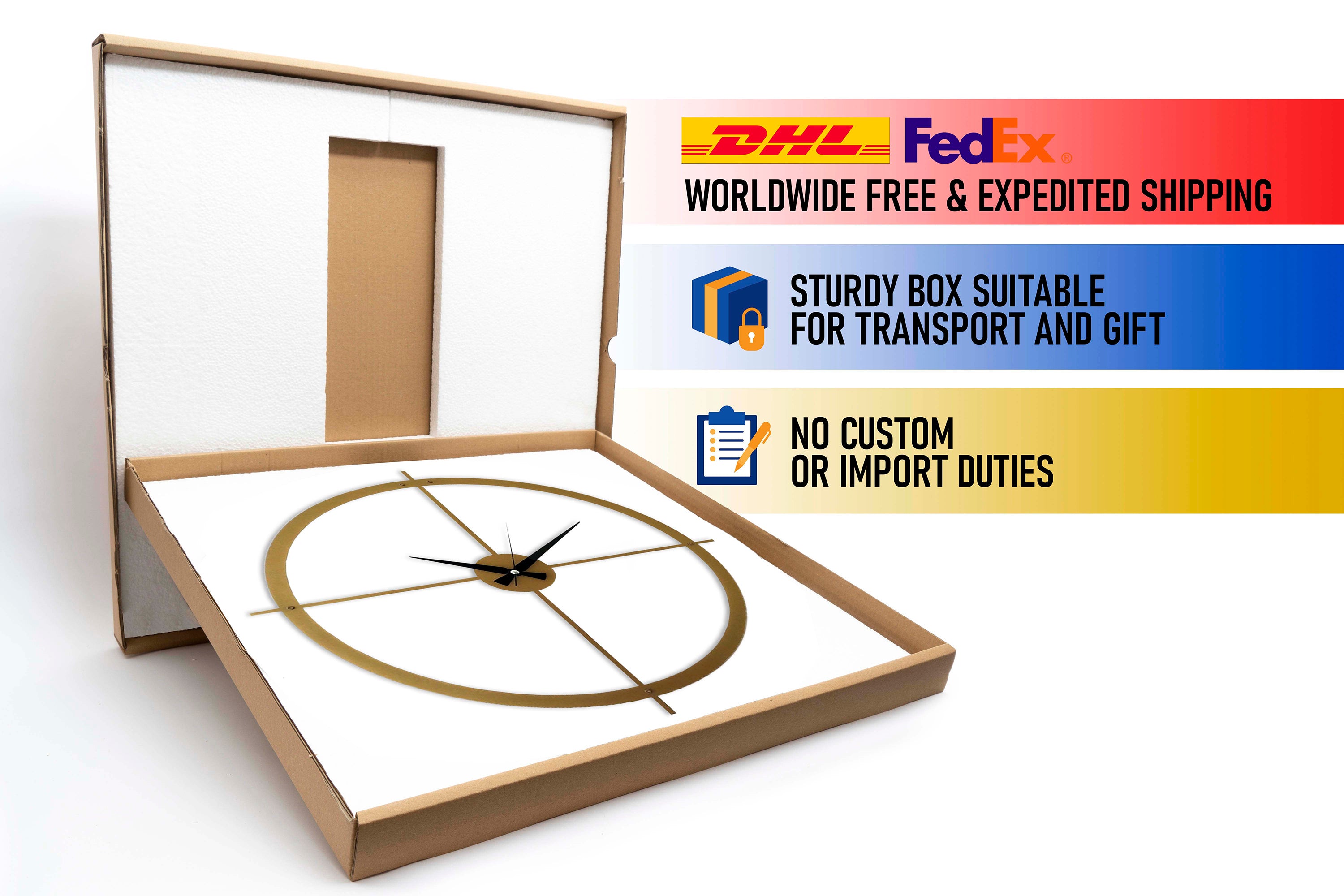 Gold Silent Large Wall Clock