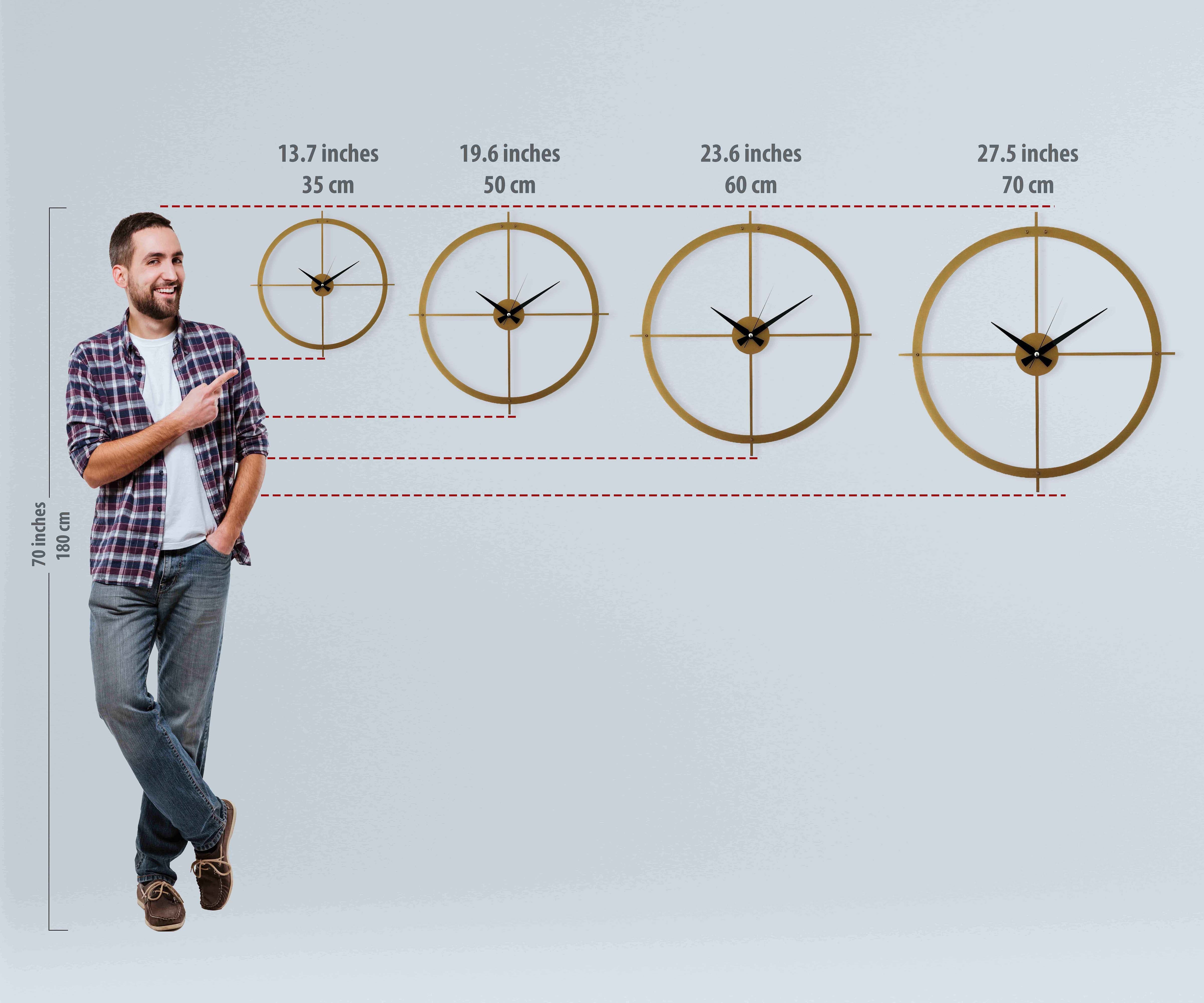 Gold Silent Large Wall Clock