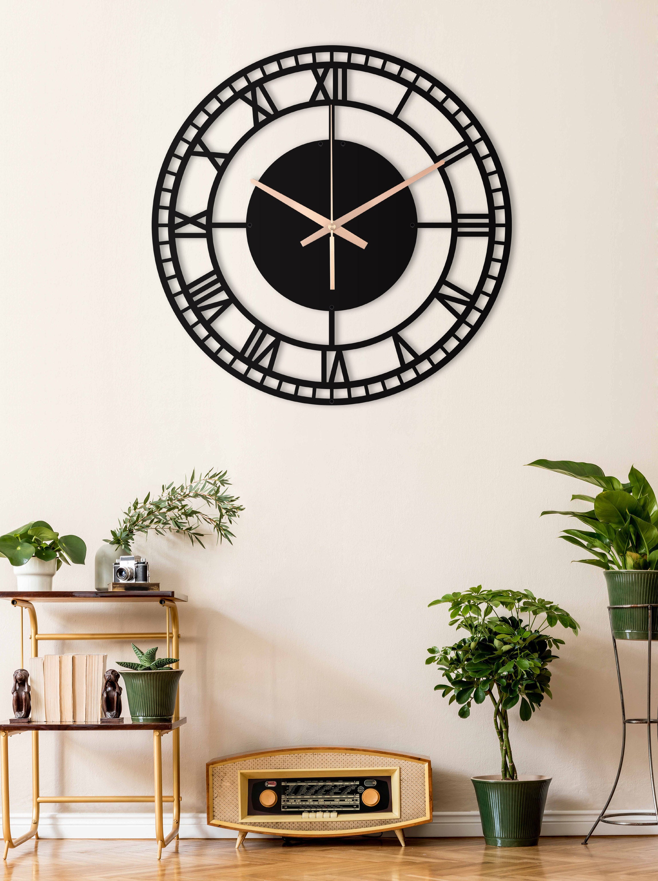 Farmhouse Wall Clock With Roman Numbers