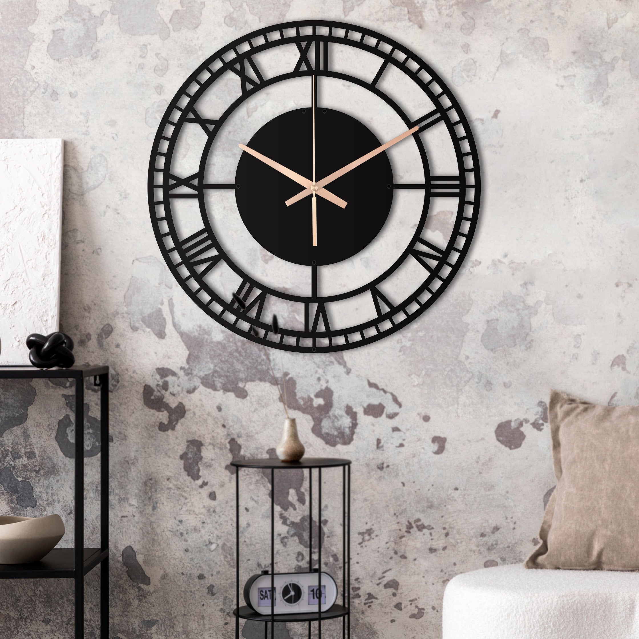Farmhouse Wall Clock With Roman Numbers