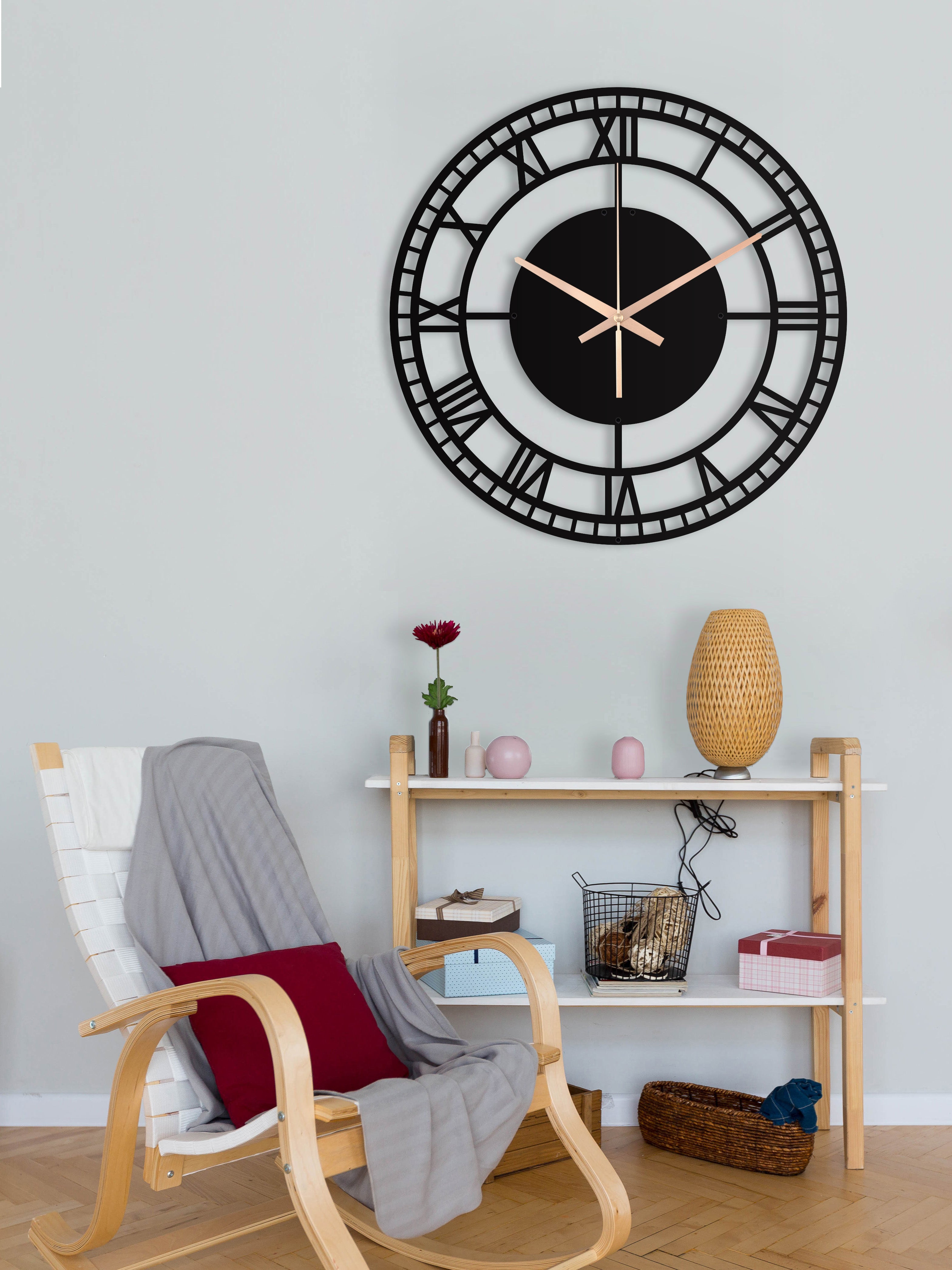 Farmhouse Wall Clock With Roman Numbers