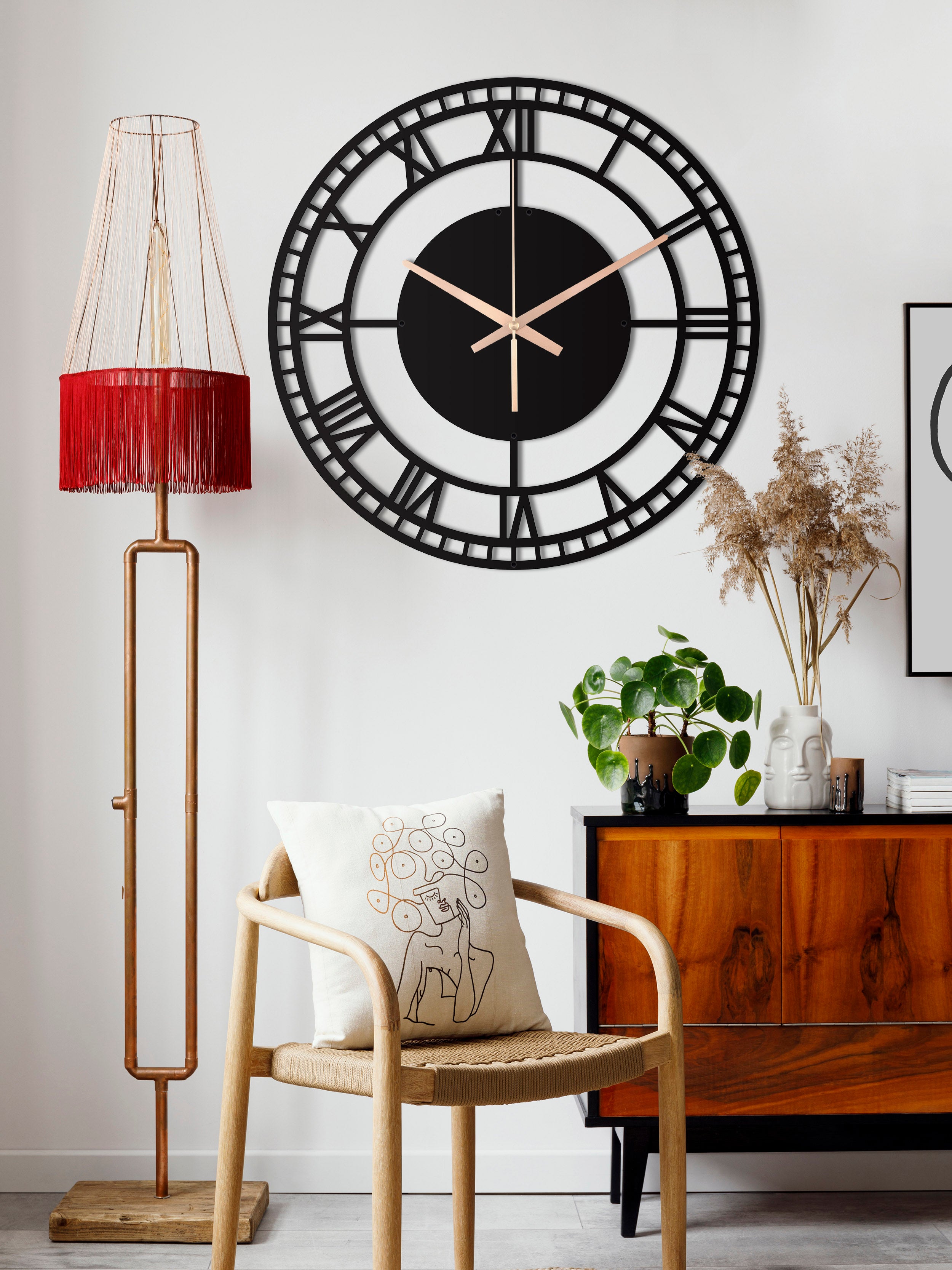 Farmhouse Wall Clock With Roman Numbers
