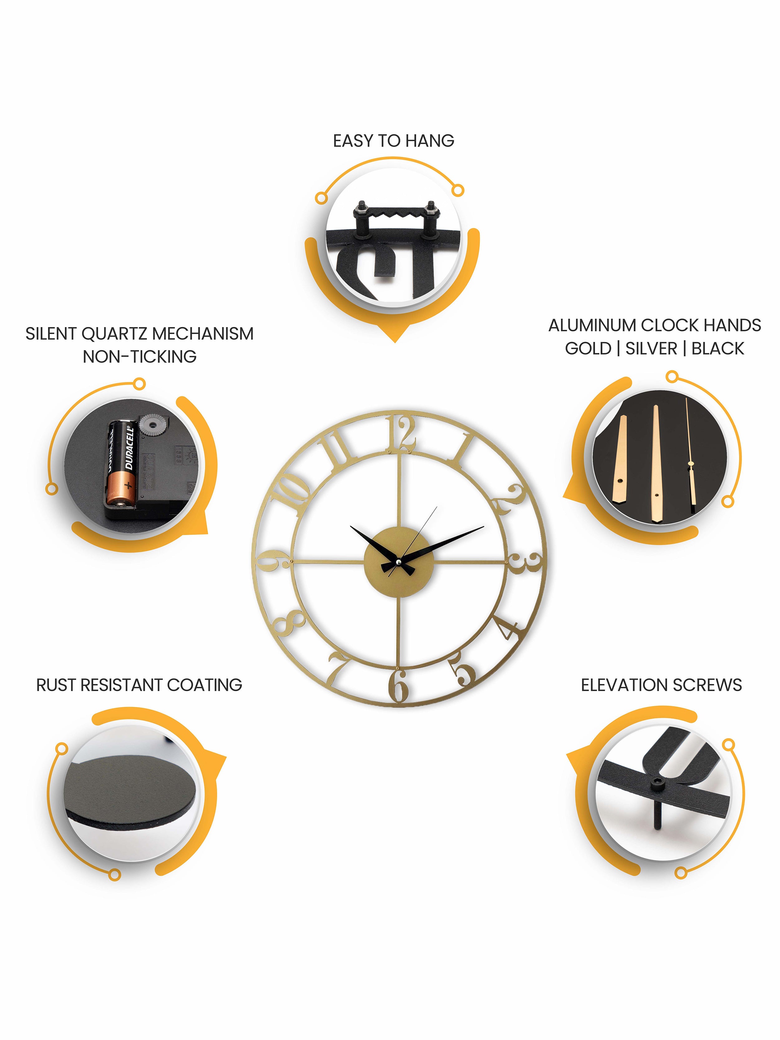 Modern Gold Wall Clock