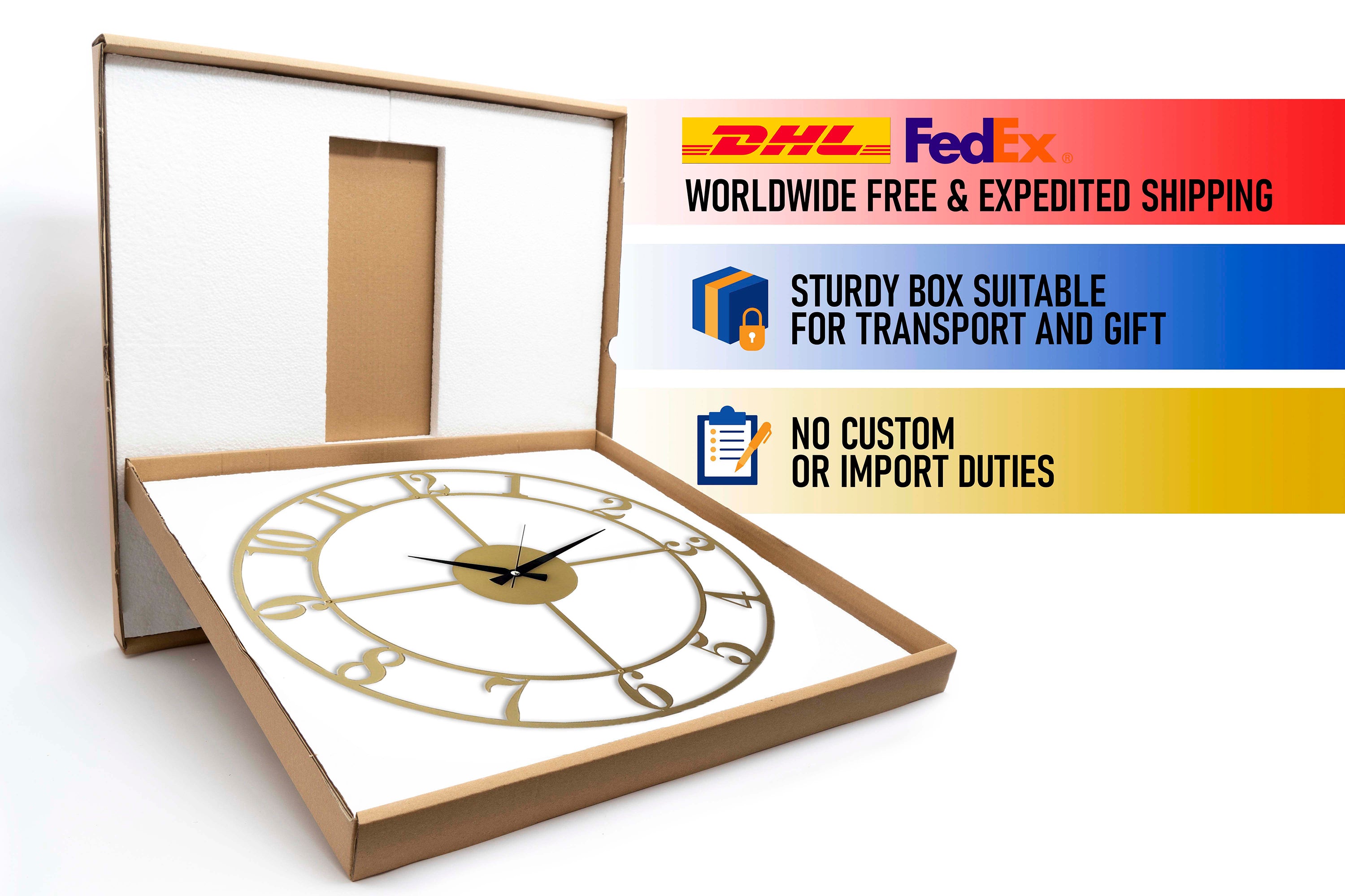 Modern Gold Wall Clock