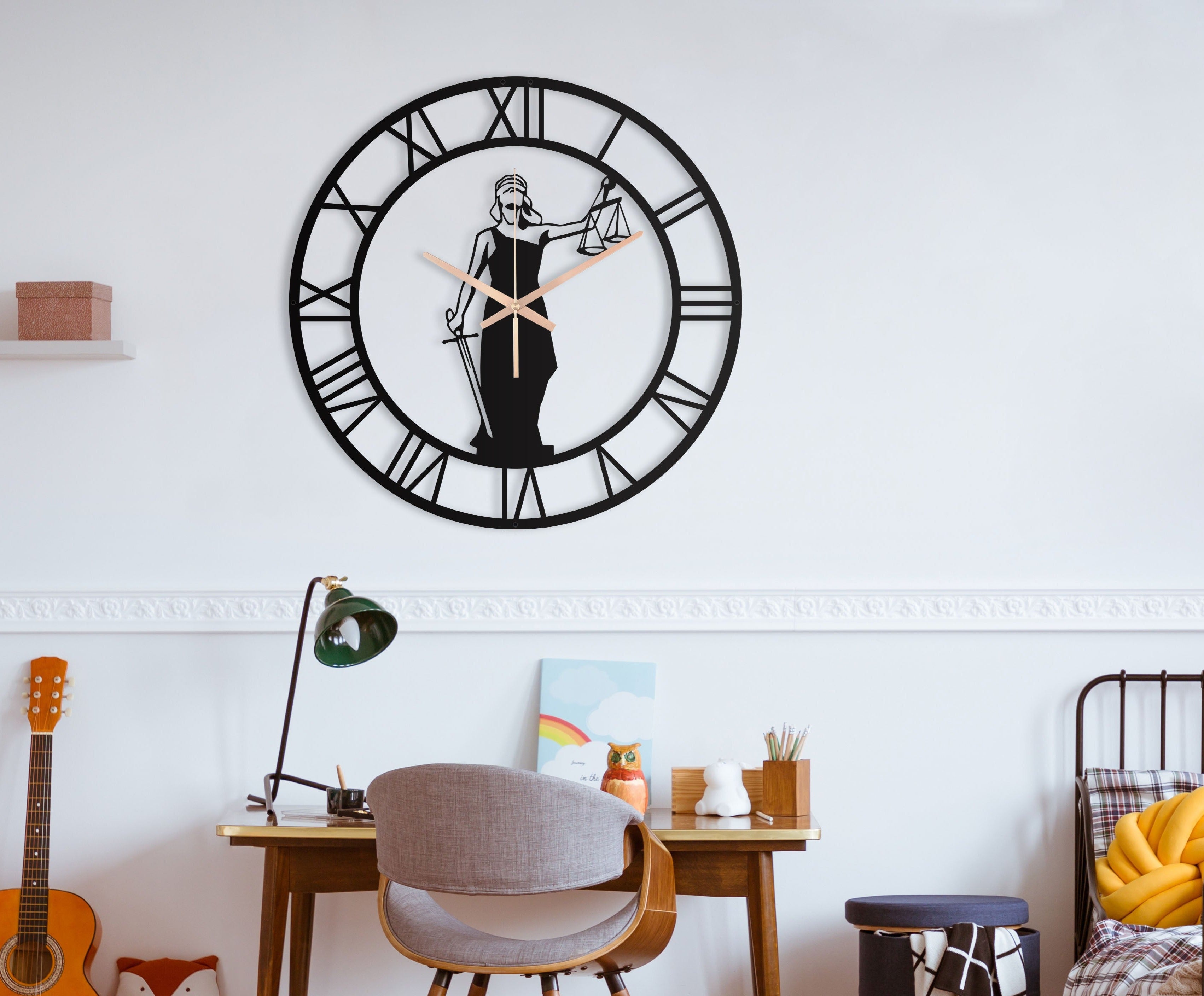 Unique Justice Themed Wall Clock