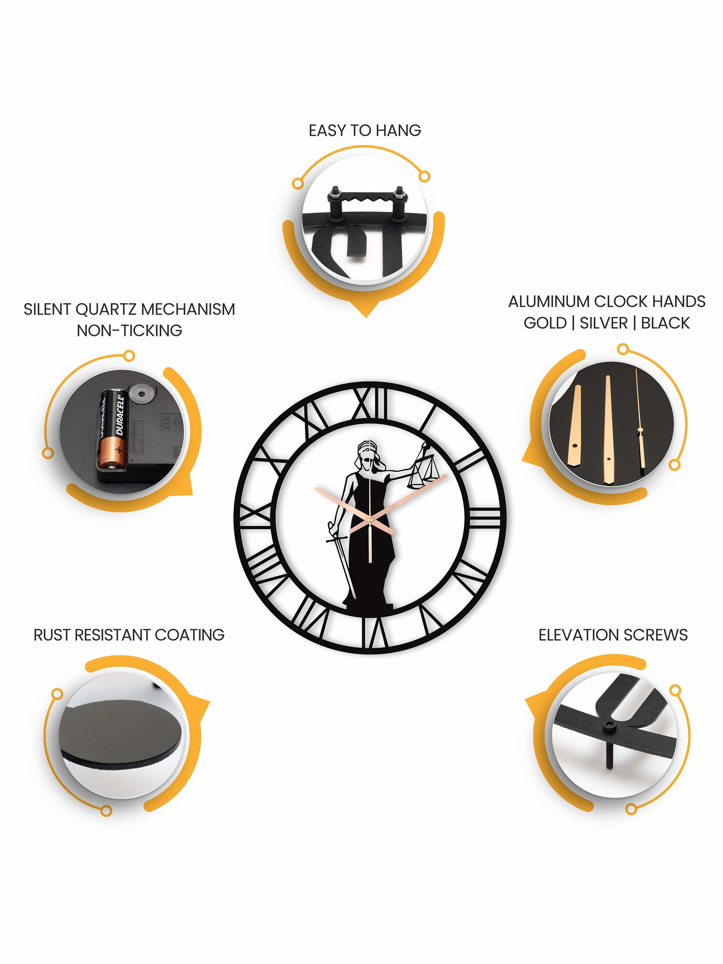 Unique Justice Themed Wall Clock