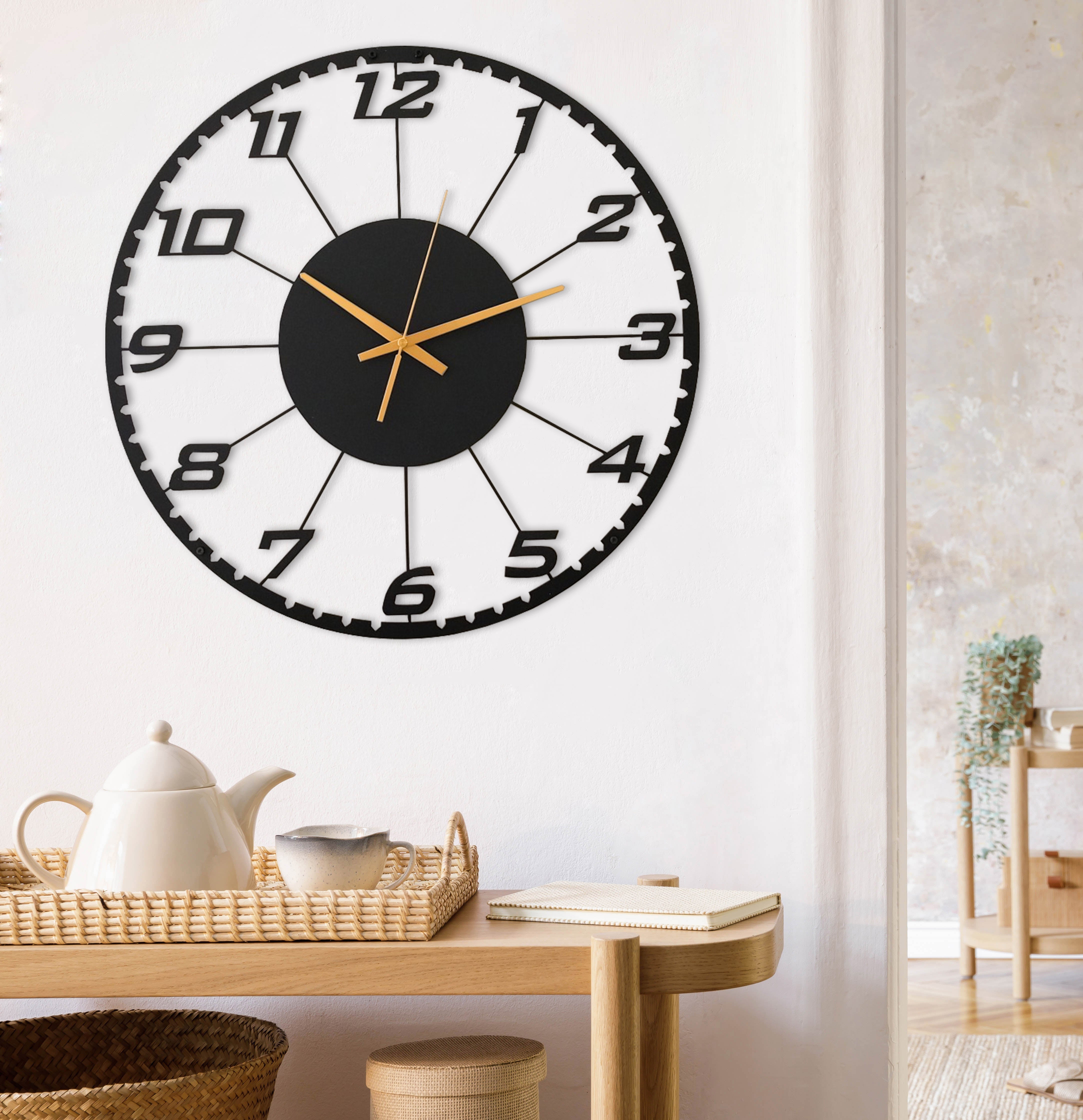 Modern Oversize Black Wall Clock