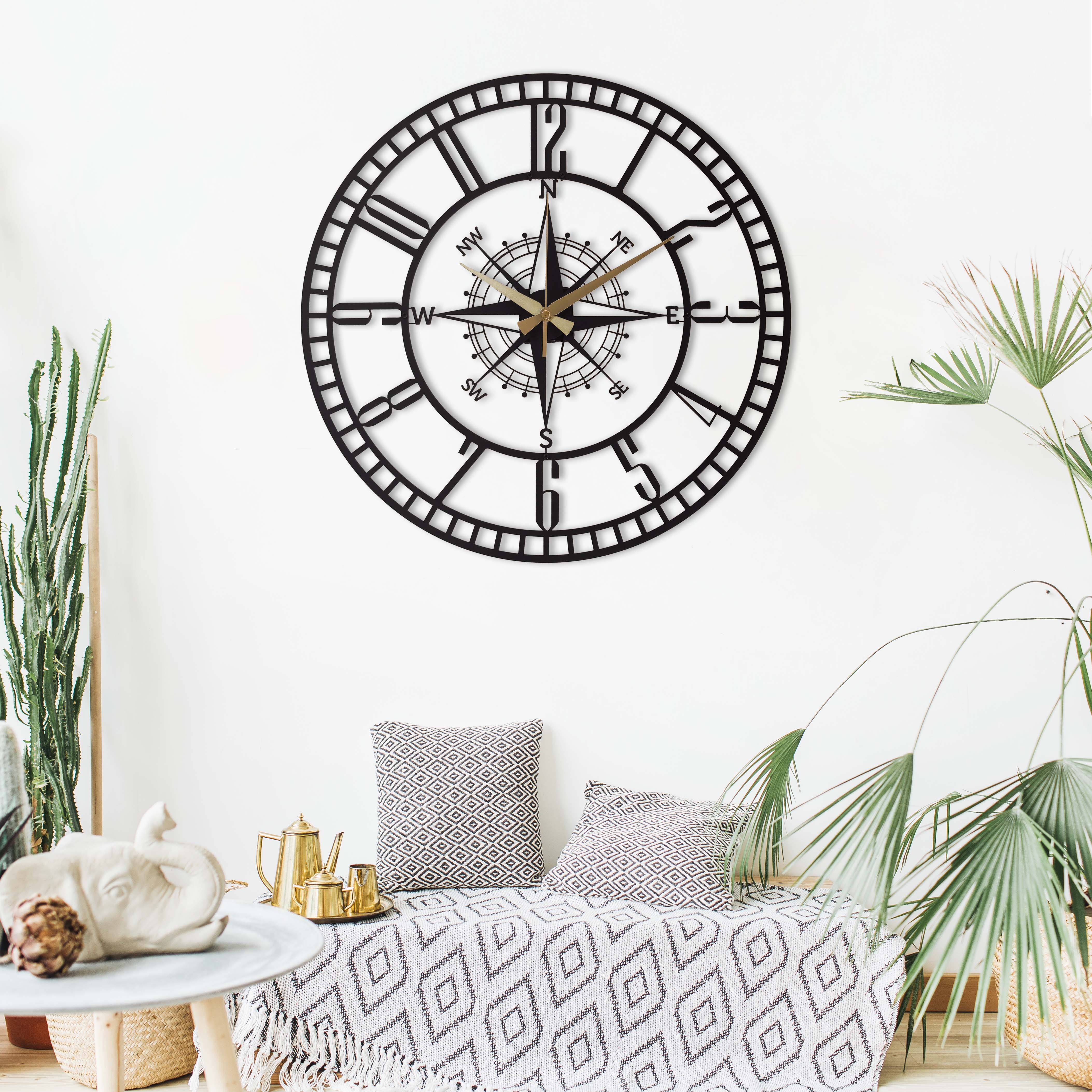 Silent Metal Wall Clock/Aesthetic Room Wall Art Decor