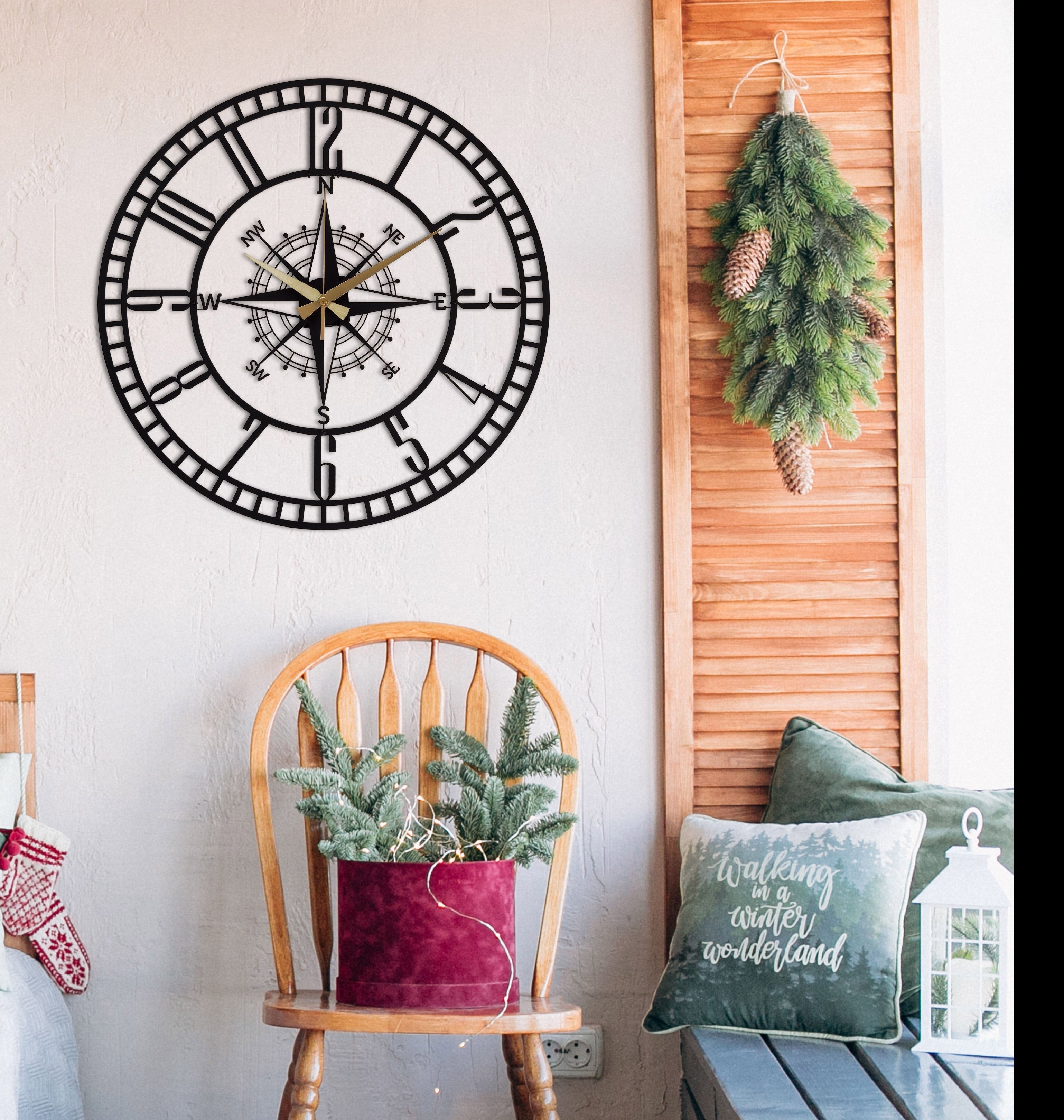 Silent Metal Wall Clock/Aesthetic Room Wall Art Decor