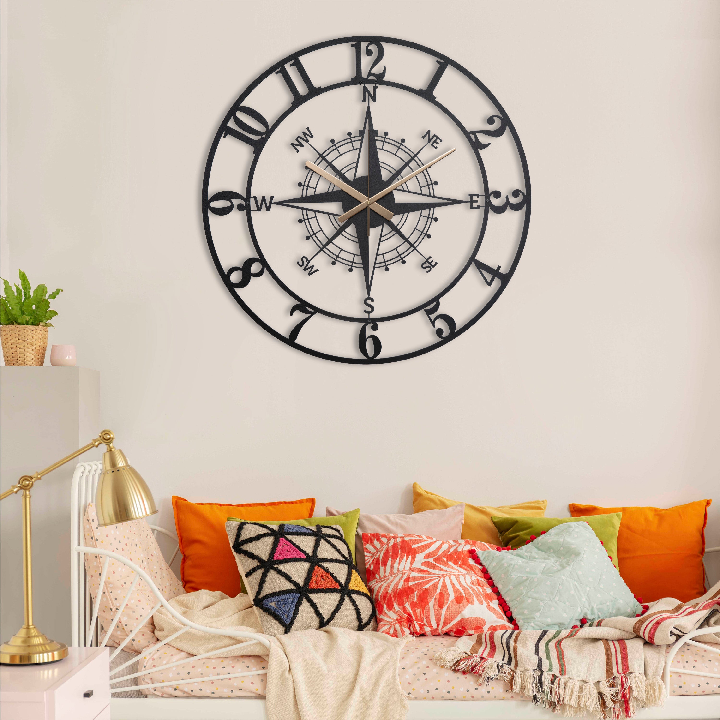 Navigation Oversize Wall Clock With Numbers