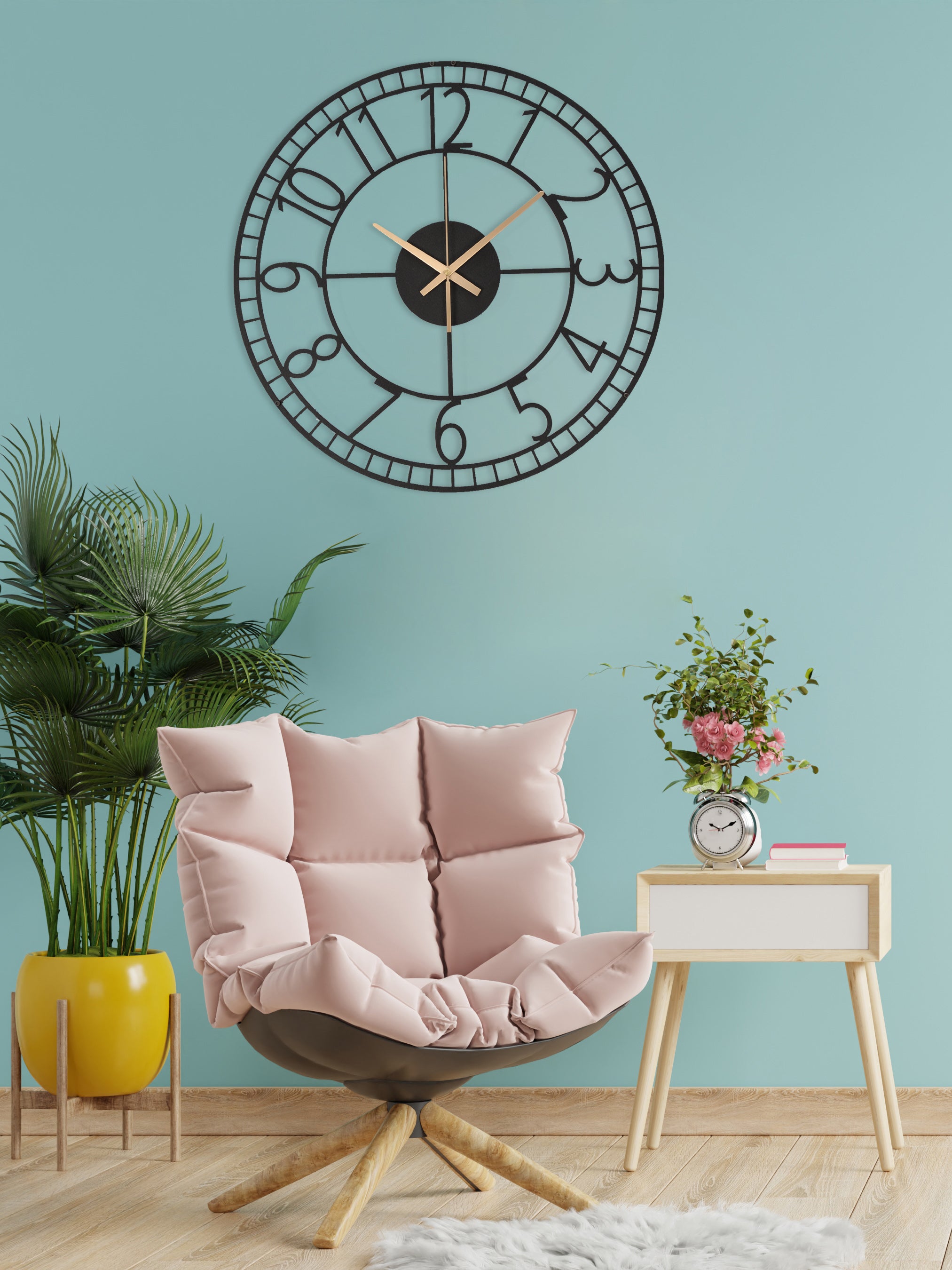 Modern Oversize Wall Clock With Numbers
