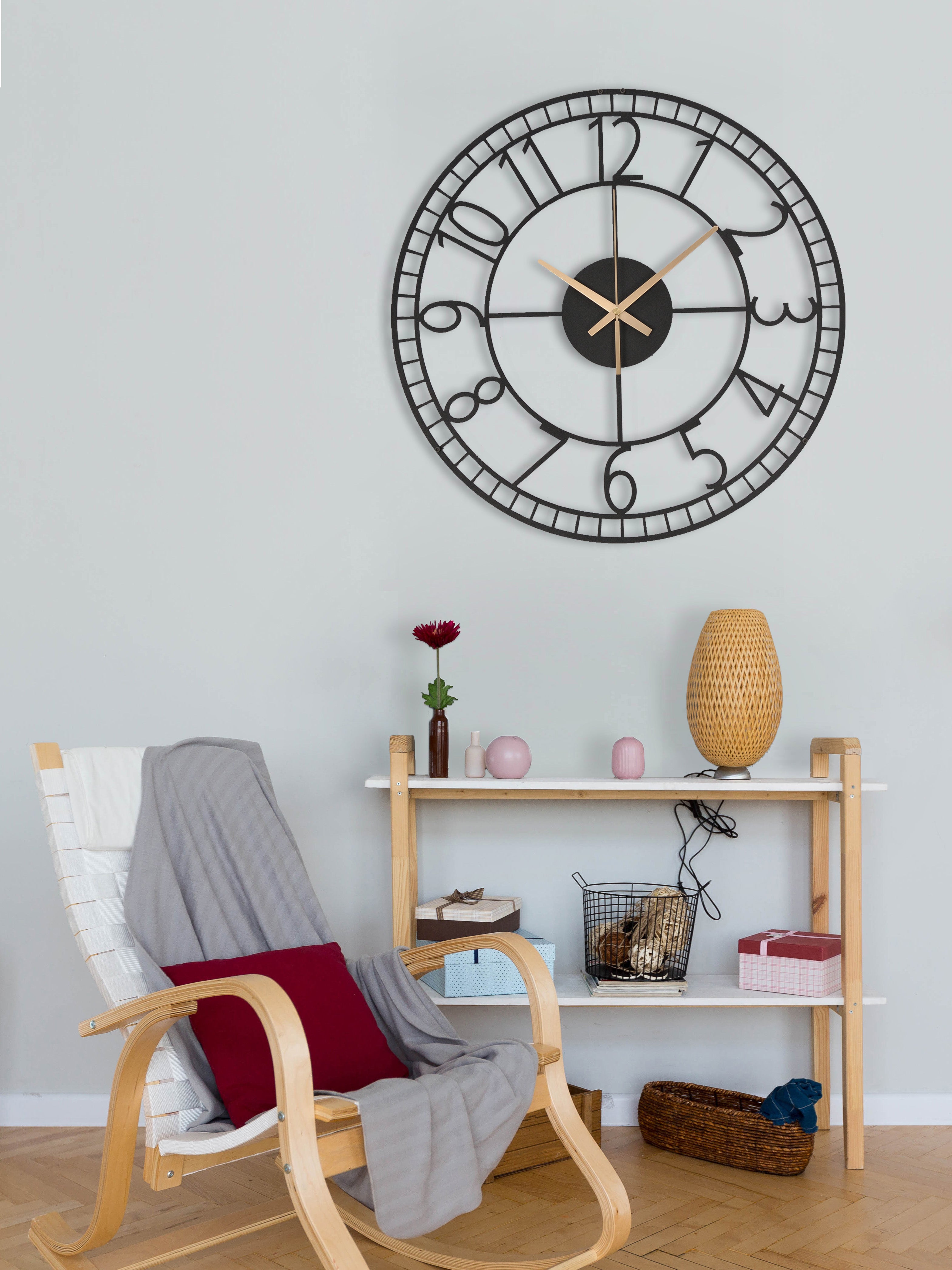 Modern Oversize Wall Clock With Numbers