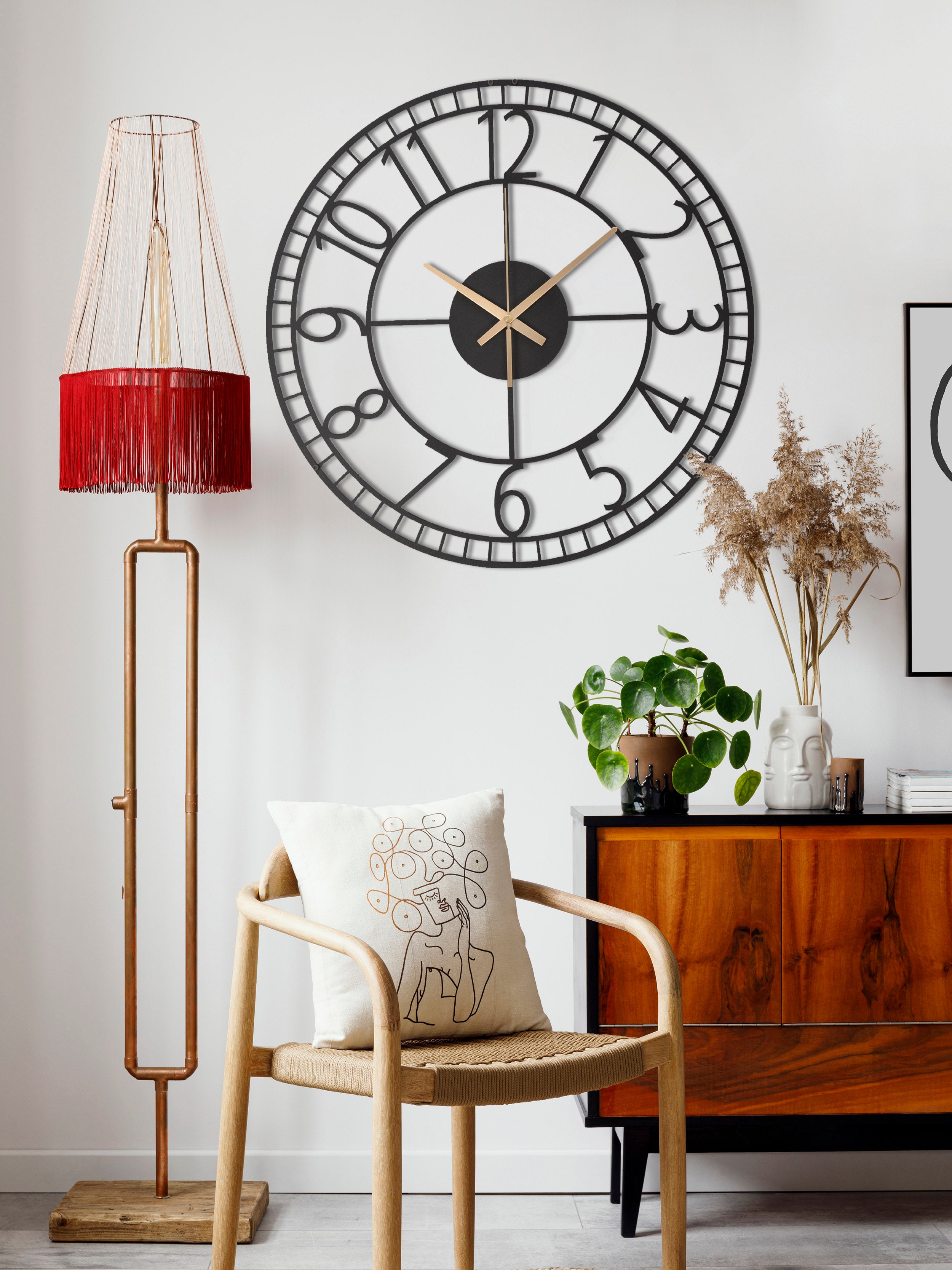 Modern Oversize Wall Clock With Numbers