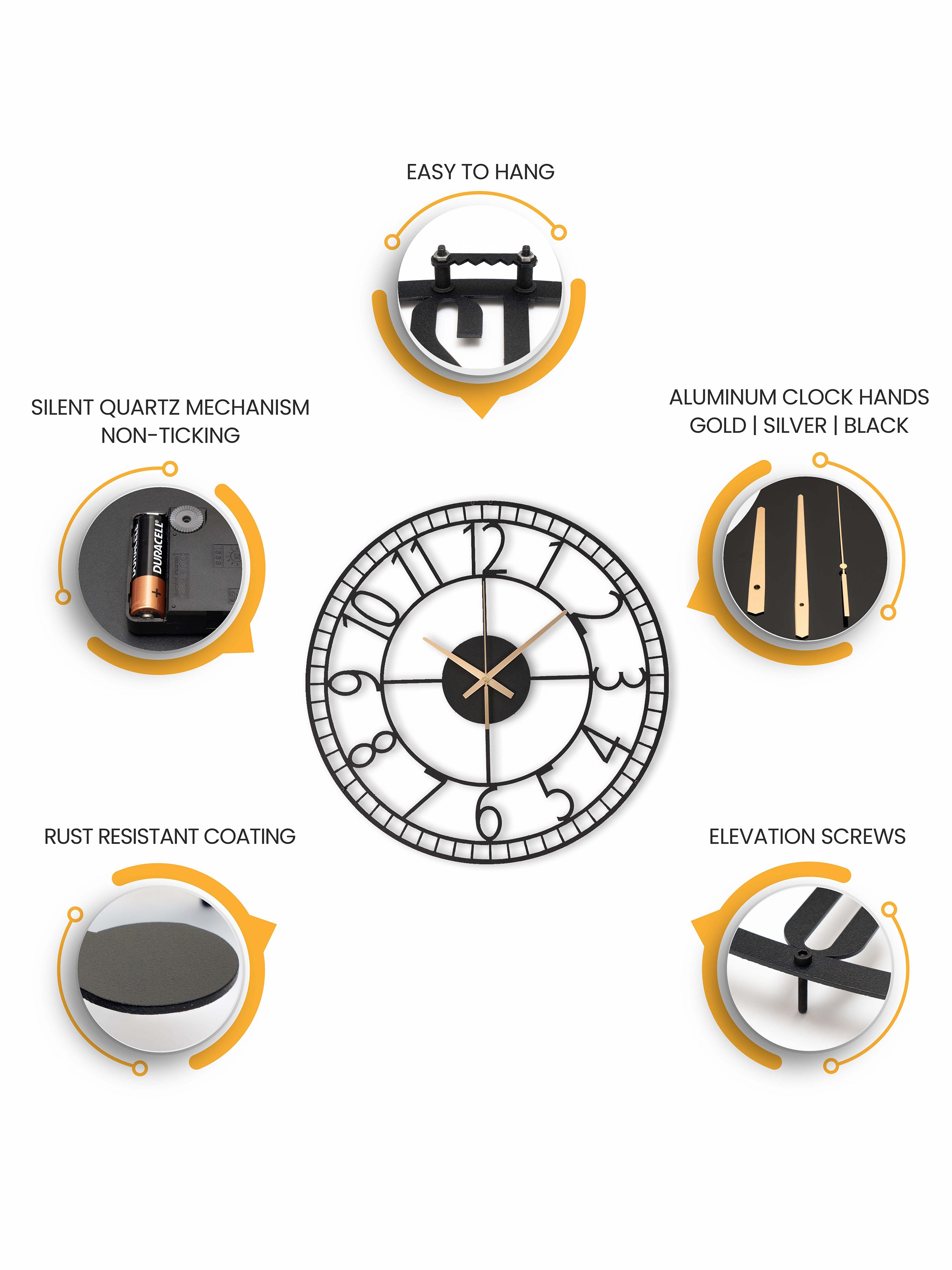 Modern Oversize Wall Clock With Numbers