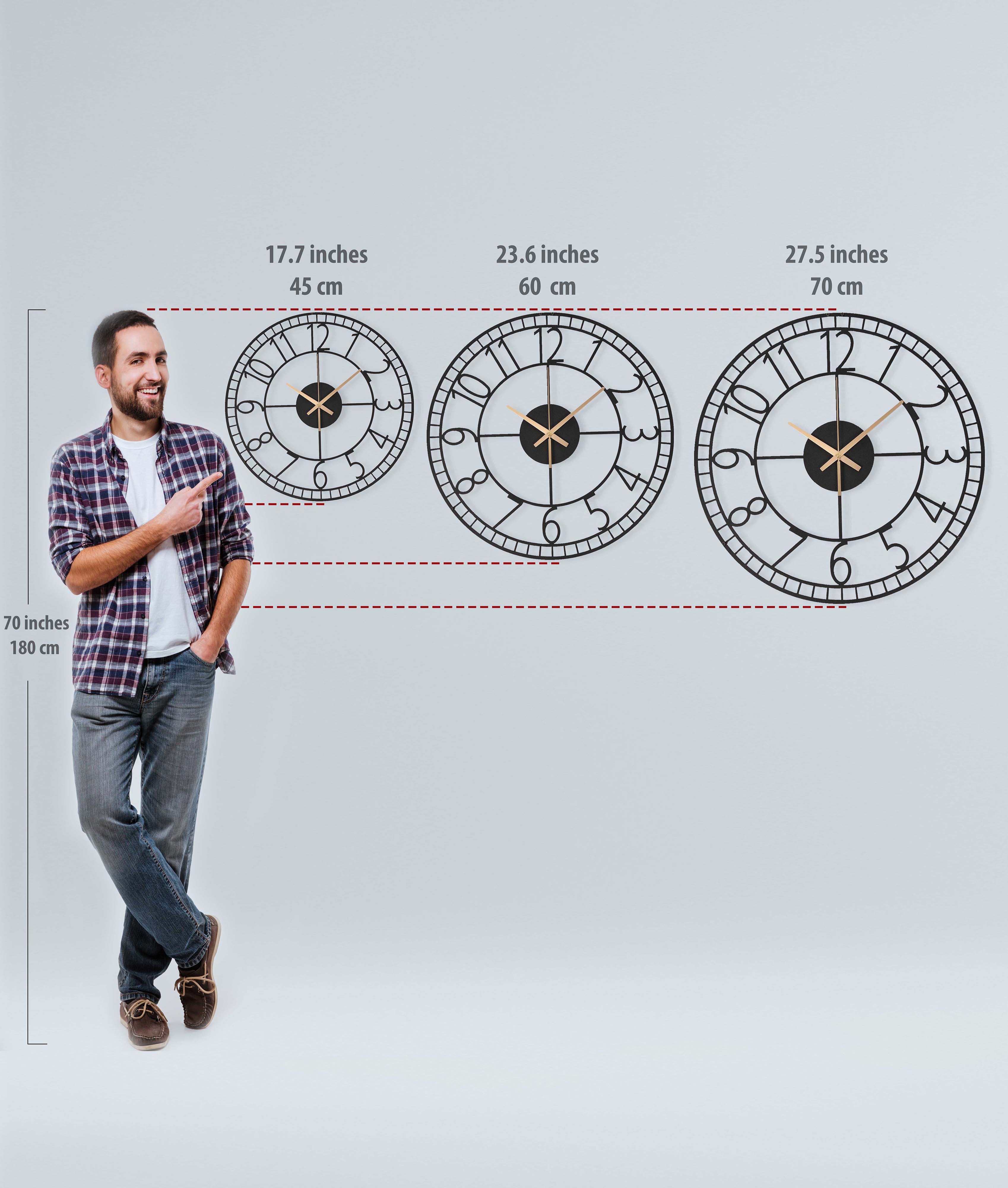 Modern Oversize Wall Clock With Numbers