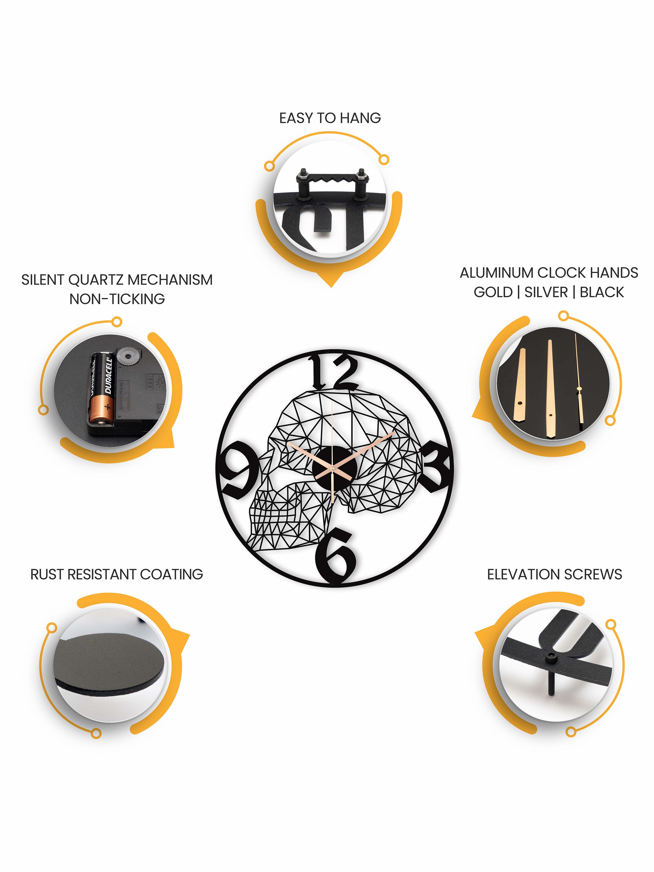 Skull Oversize Wall Clock
