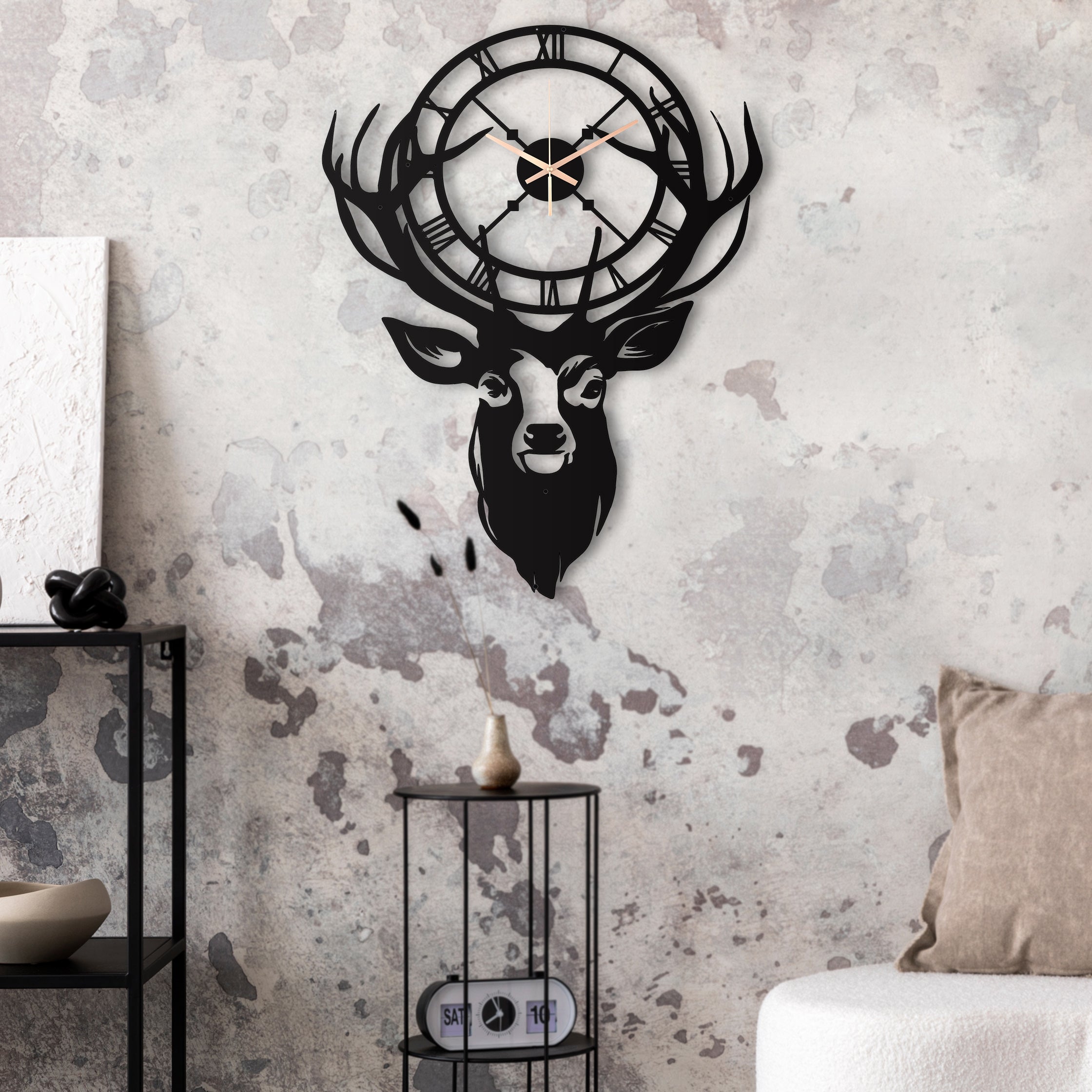 New Deer Oversize Metal Wall Clock