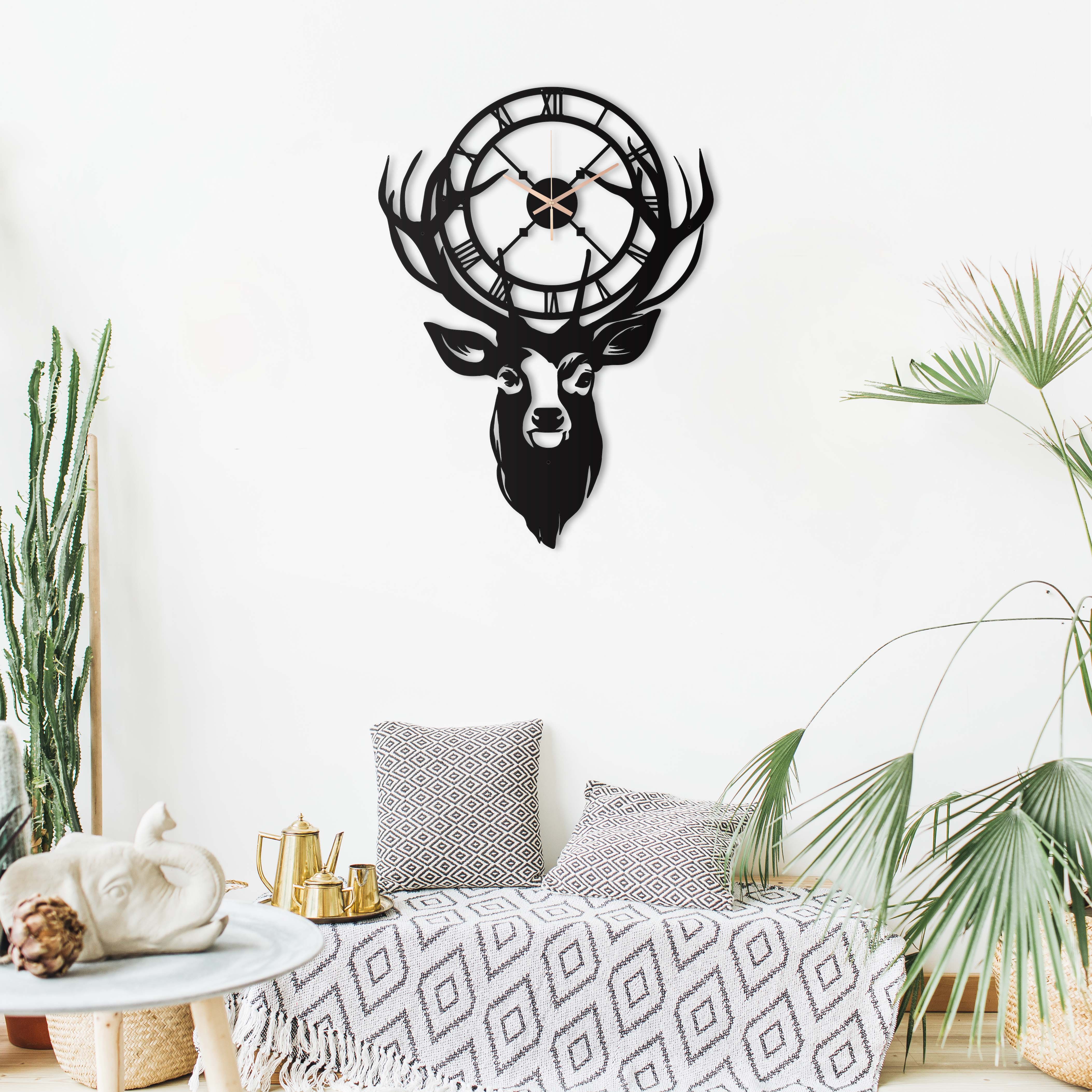 New Deer Oversize Metal Wall Clock