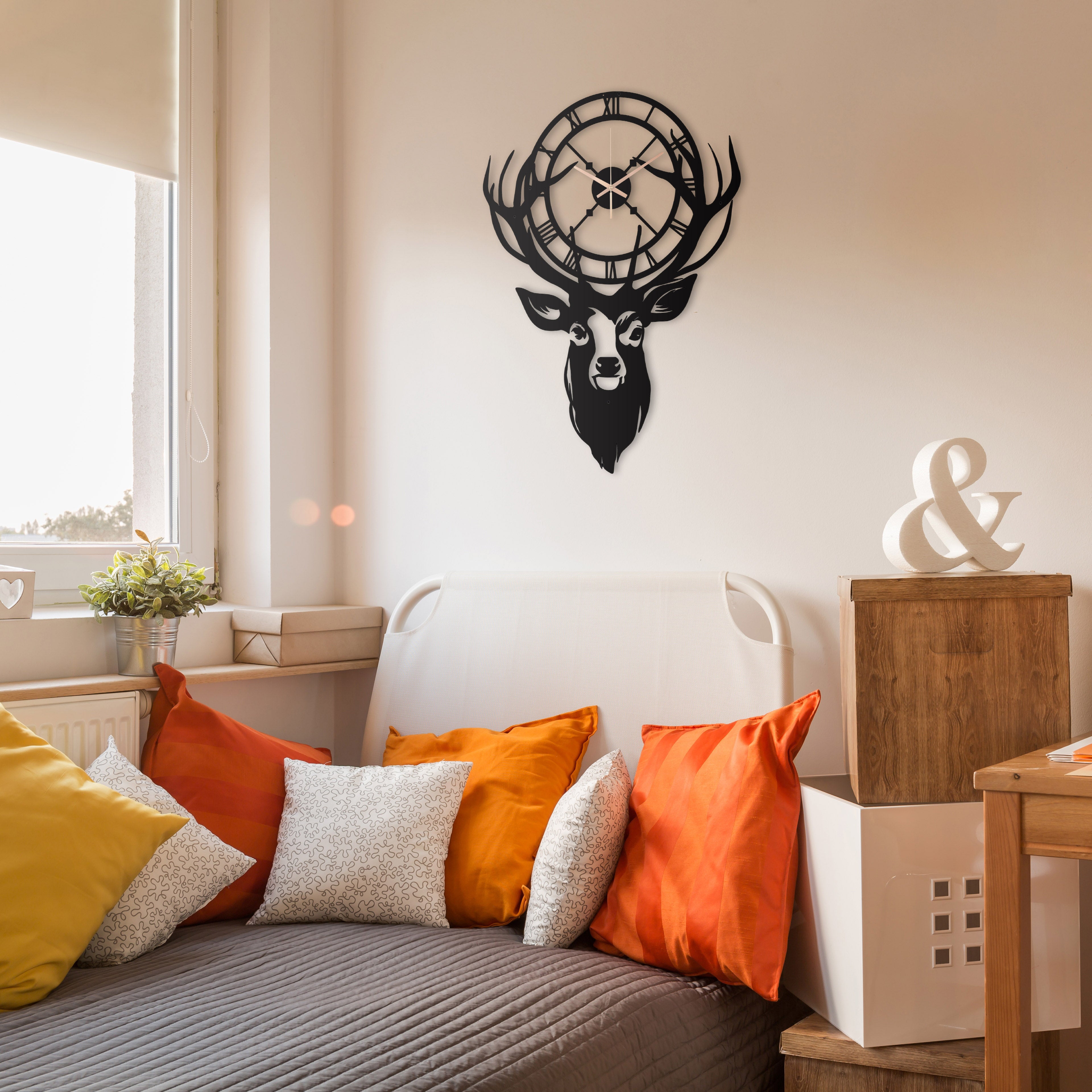 New Deer Oversize Metal Wall Clock