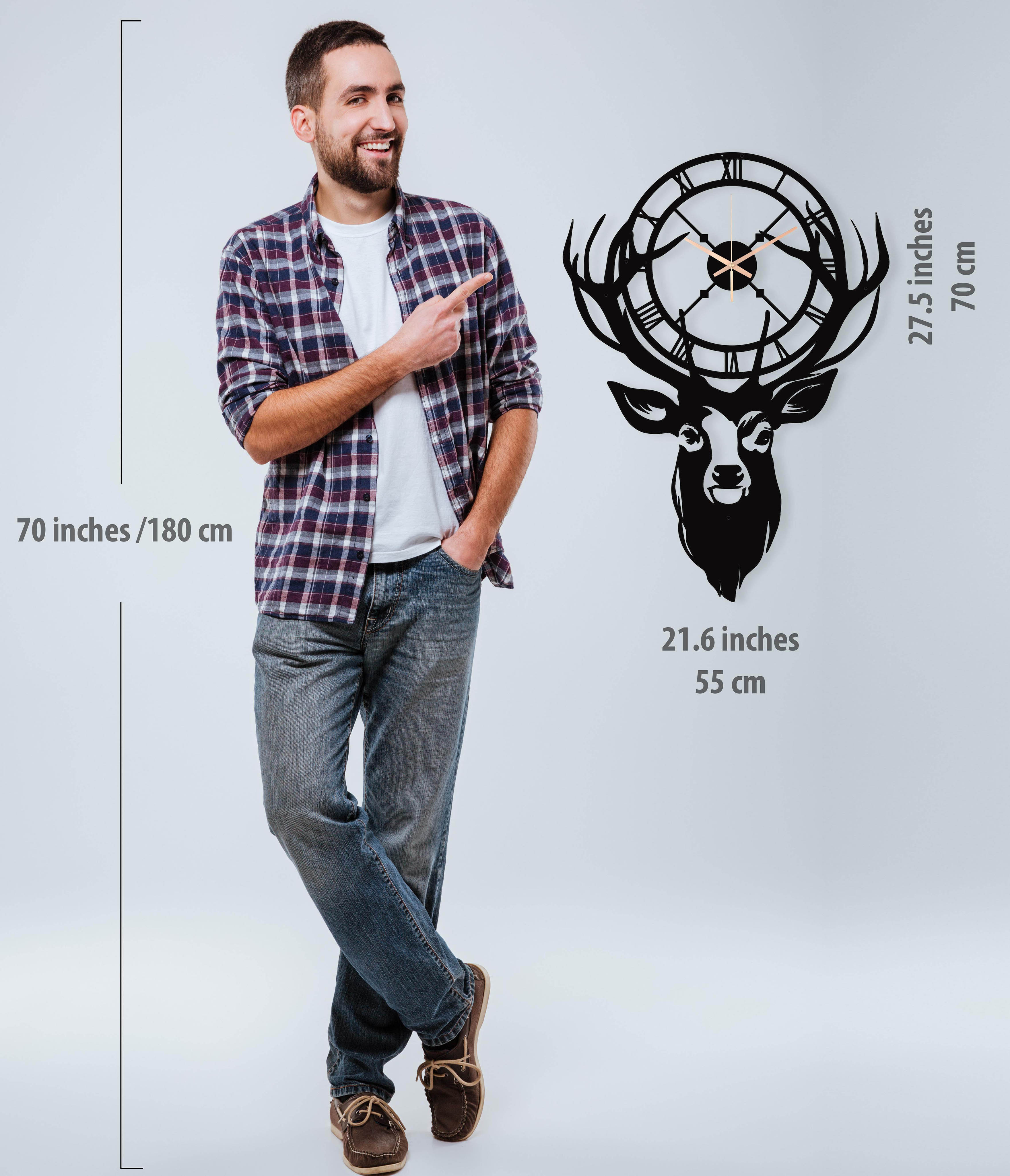 New Deer Oversize Metal Wall Clock